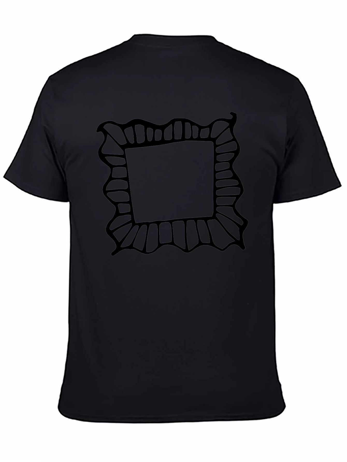 Black T-Shirt with Abstract Frame Design
