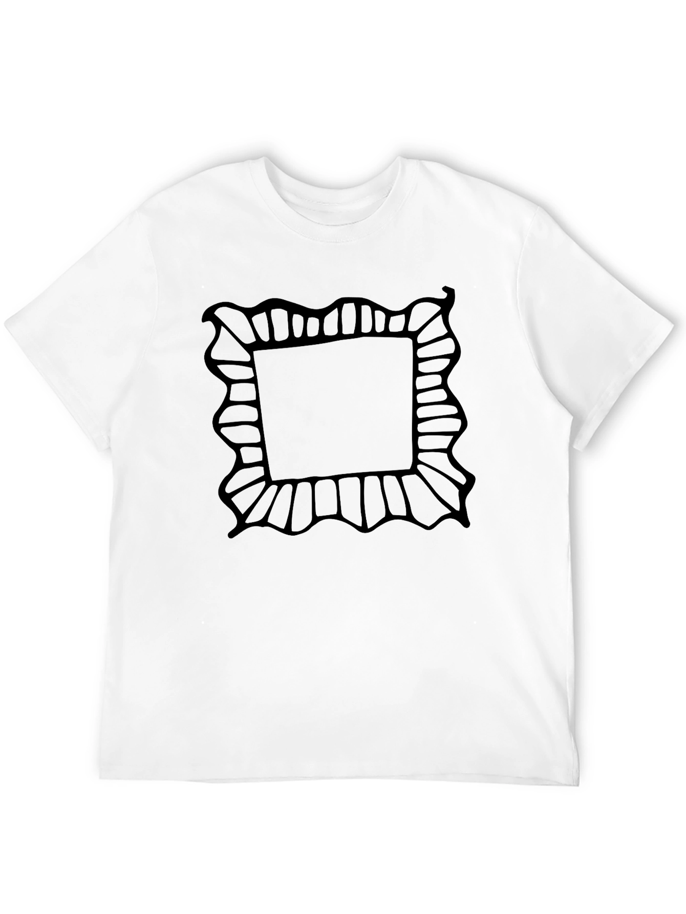 Black T-Shirt with Abstract Frame Design