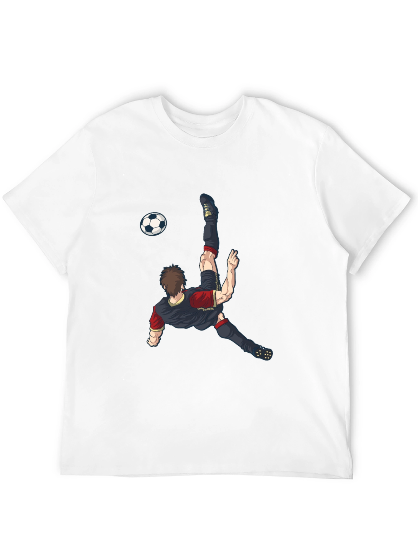 Soccer Player Graphic T-Shirt - Black