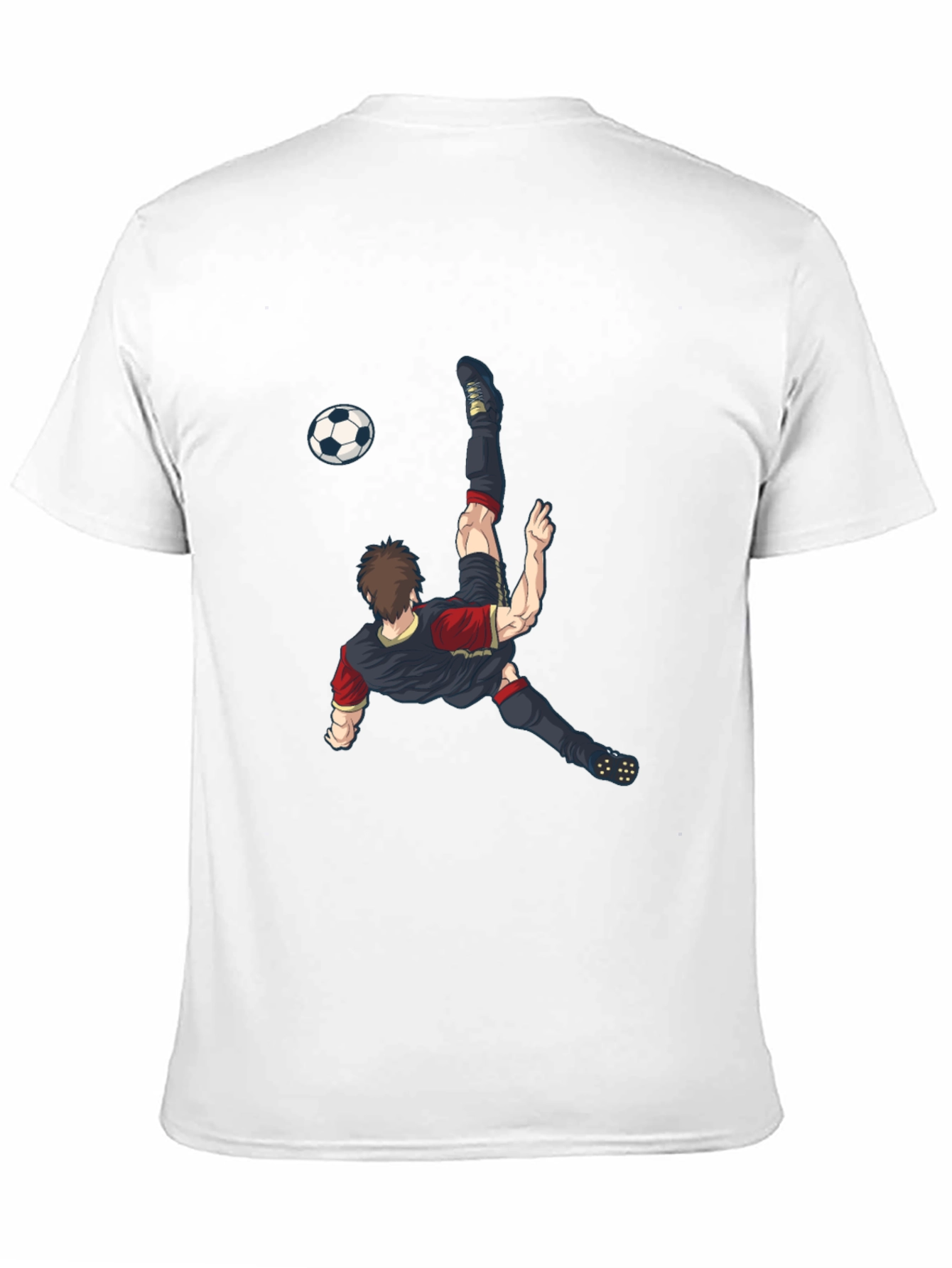 Soccer Player Graphic T-Shirt - Black