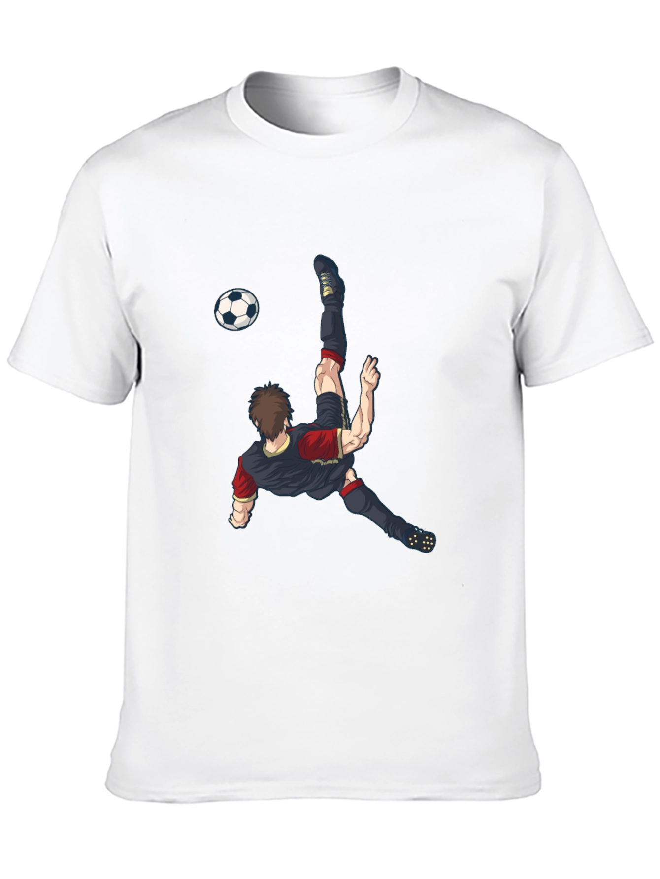 Soccer Player Graphic T-Shirt - Black