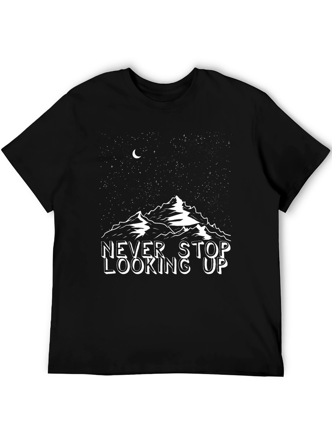 Never Stop Looking Up T-Shirt Black Mountain