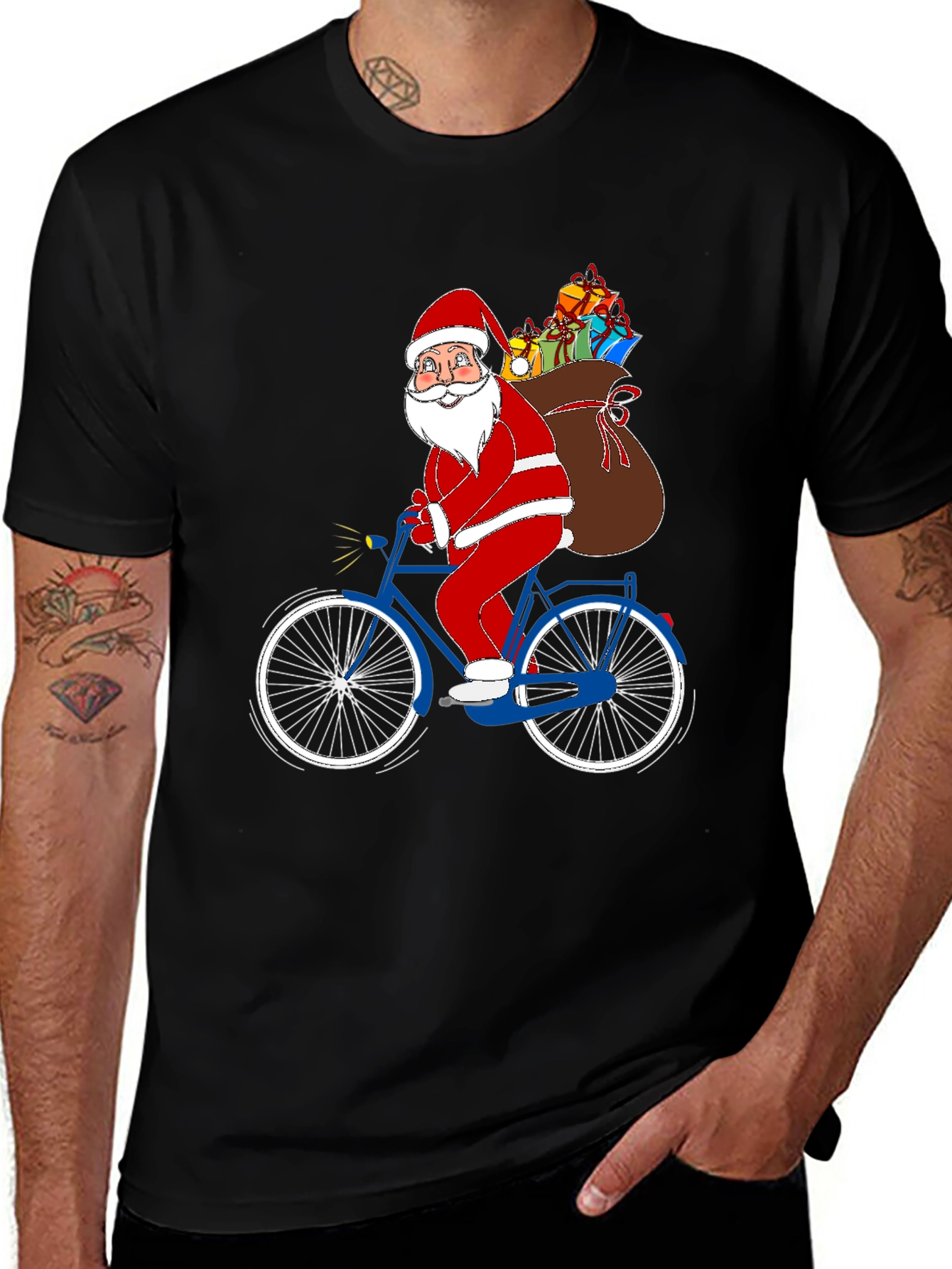 Santa on Bike Graphic Tee