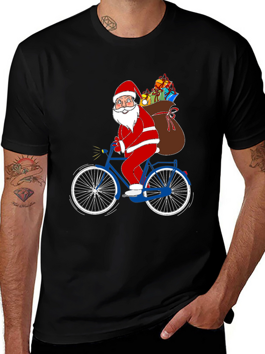 Santa on Bike Graphic Tee