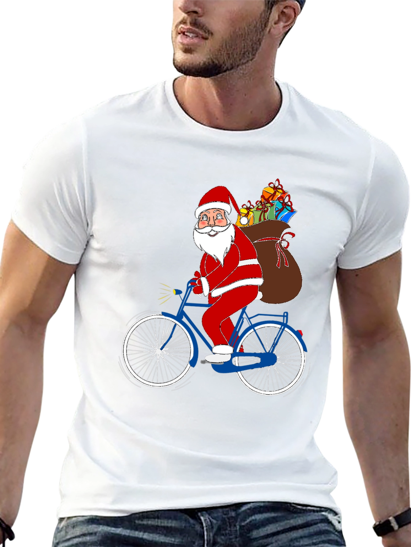 Santa on Bike Graphic Tee
