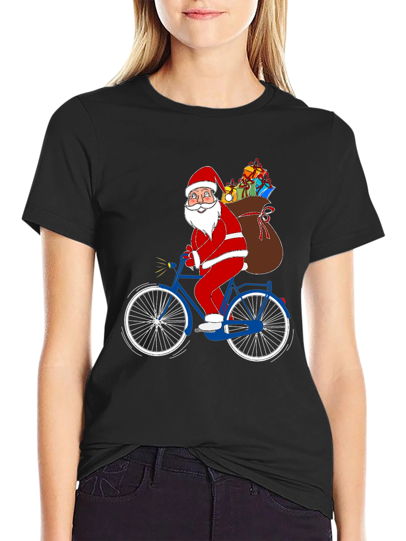 Santa on Bike Graphic Tee
