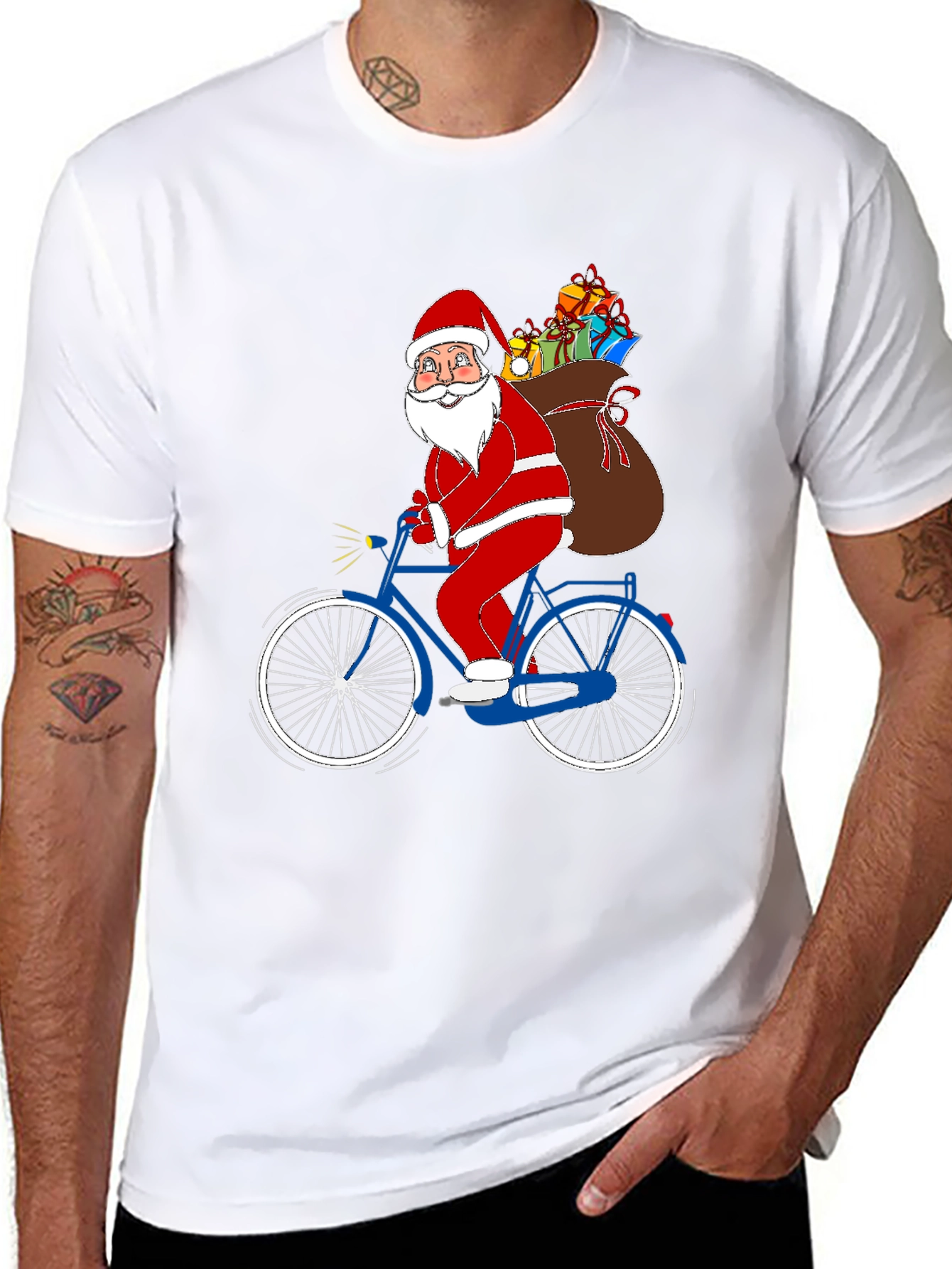 Santa on Bike Graphic Tee