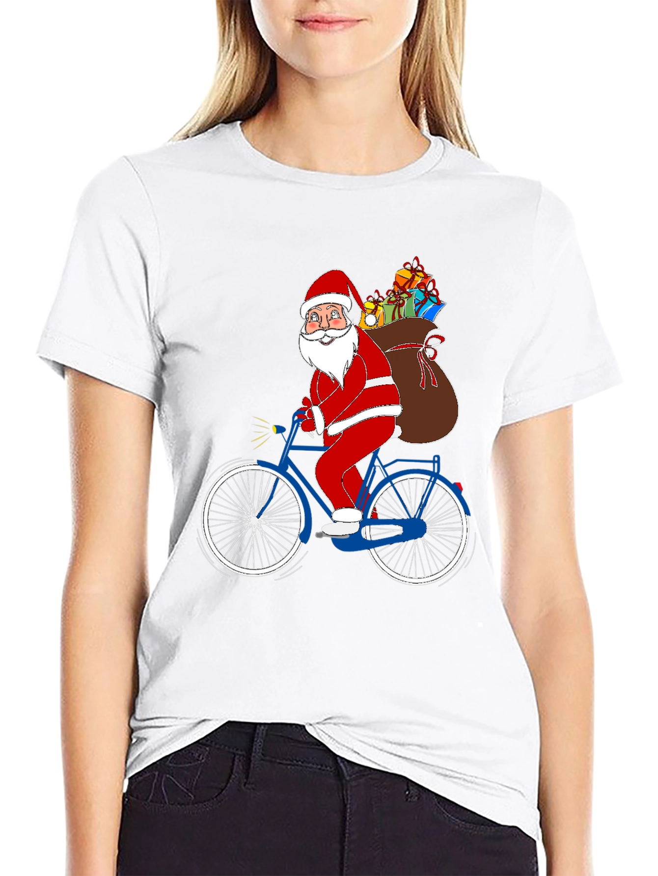 Santa on Bike Graphic Tee