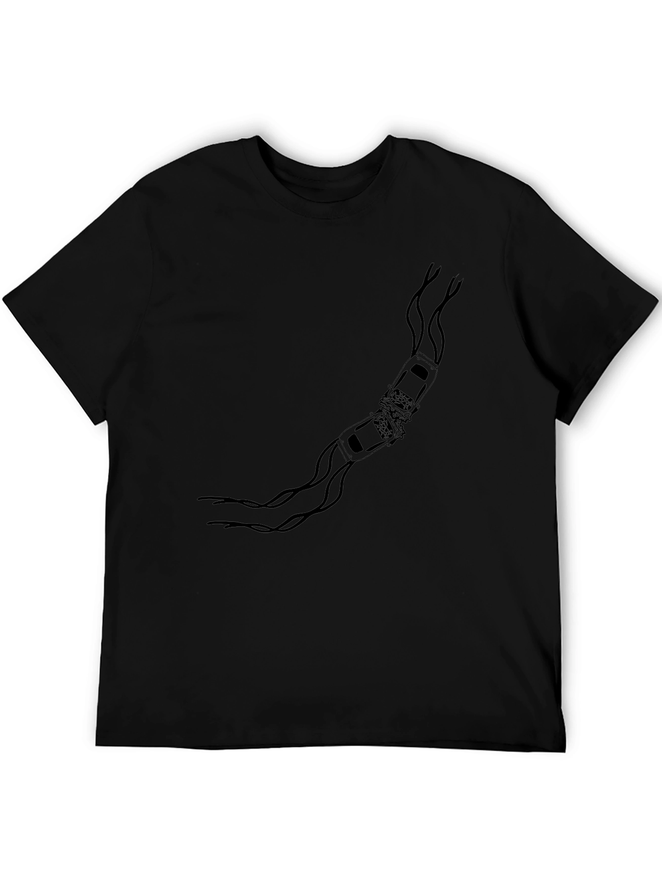 Black T-Shirt with Car Crash Design