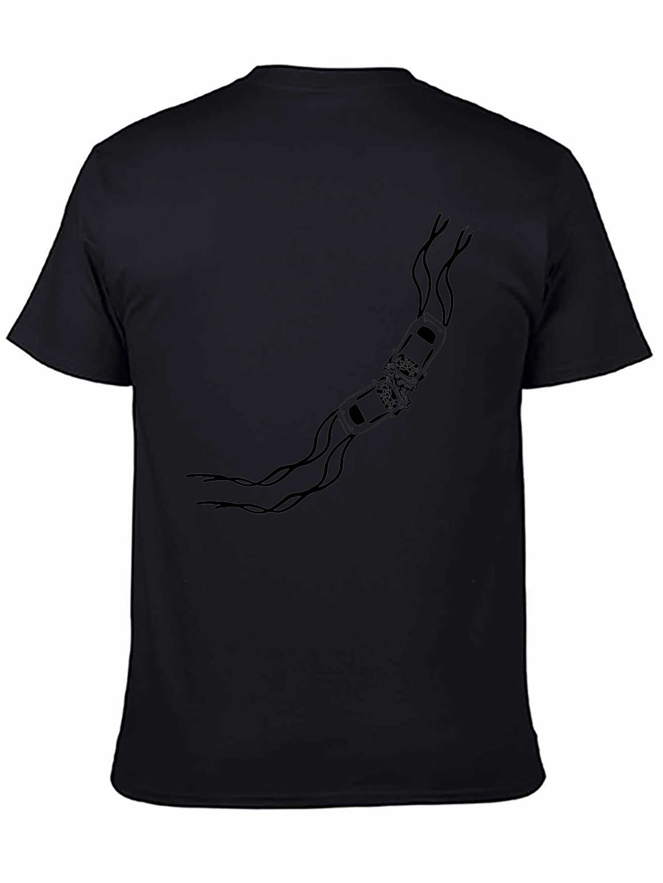 Black T-Shirt with Car Crash Design