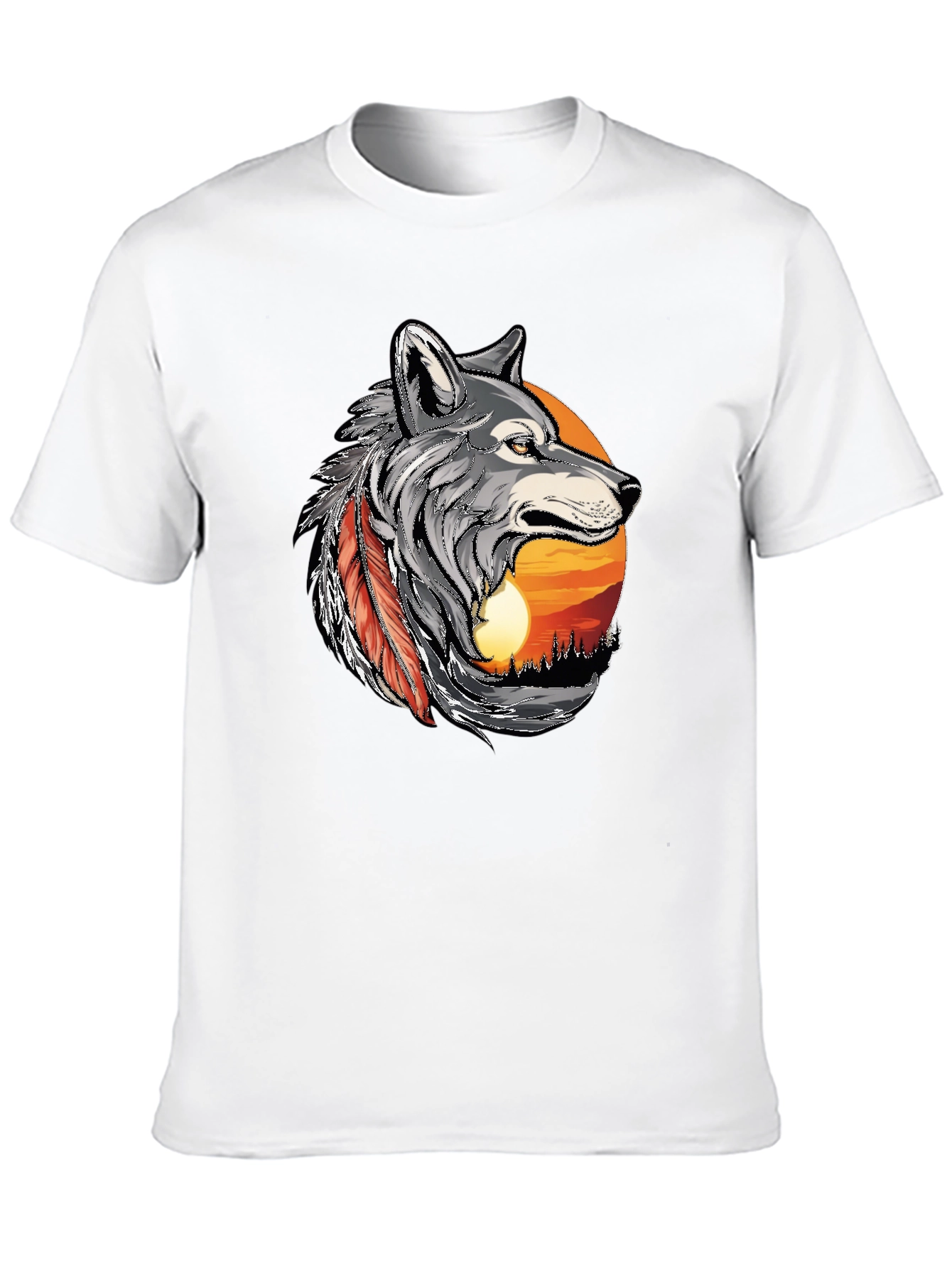 Wolf Sunset Graphic T-Shirt