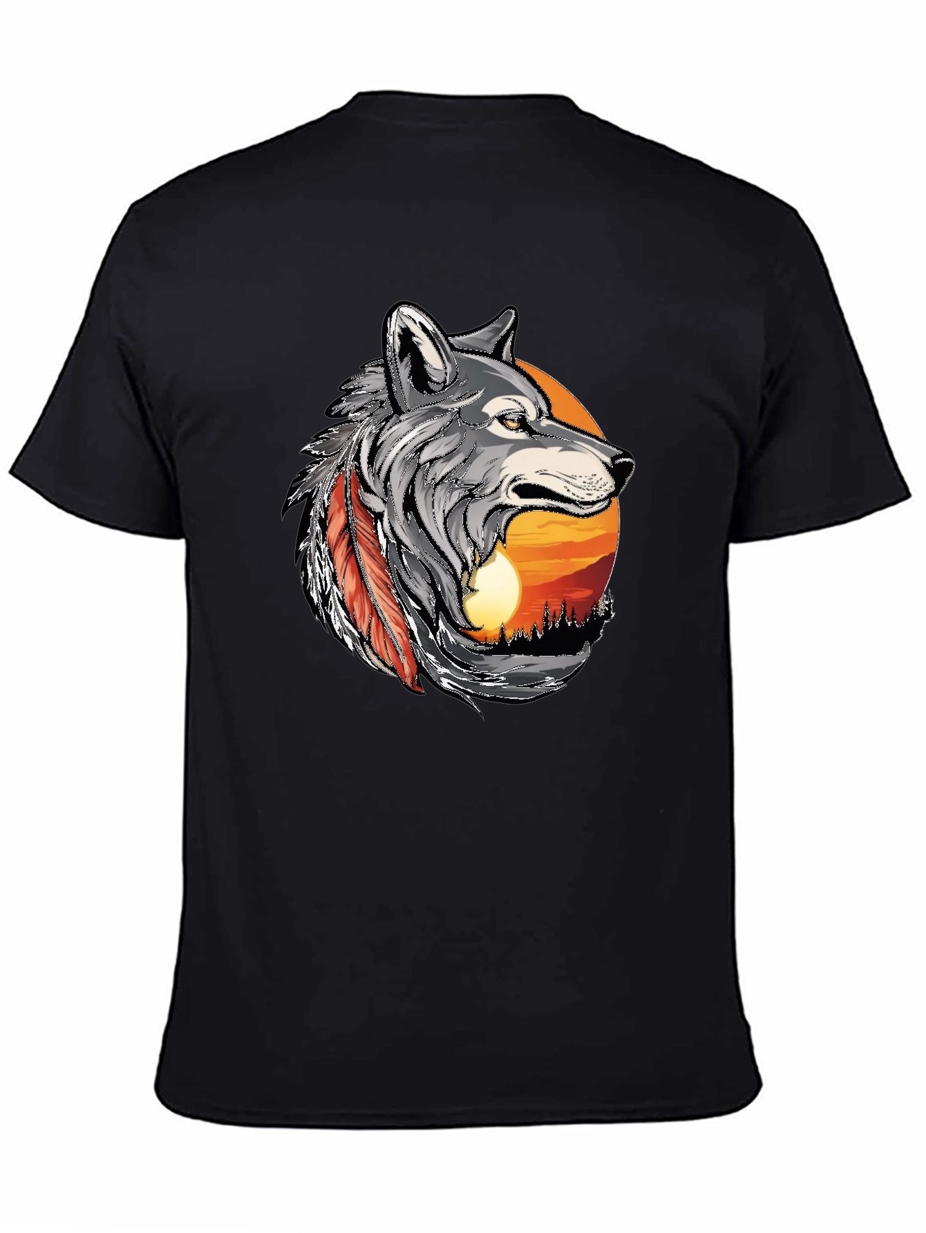 Wolf Sunset Graphic T-Shirt