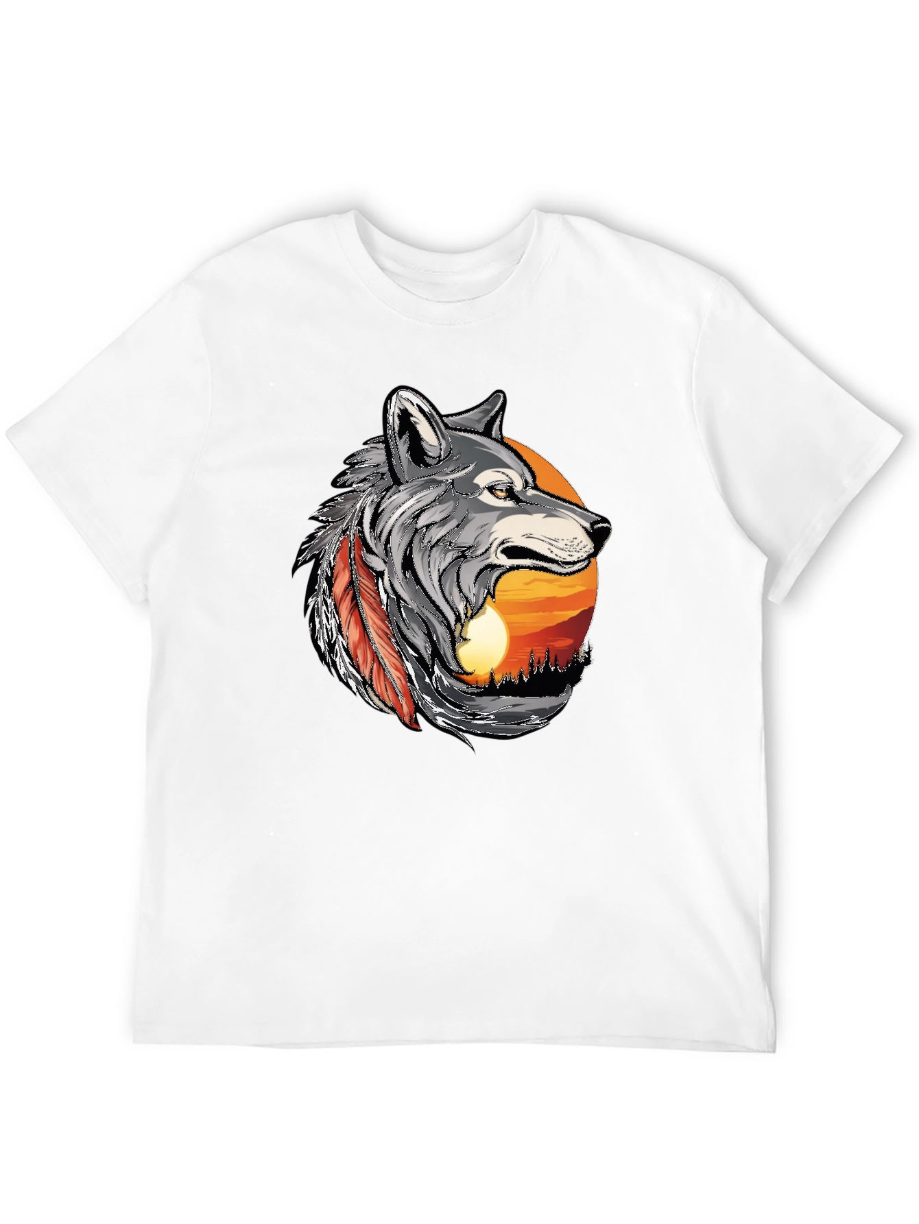 Wolf Sunset Graphic T-Shirt