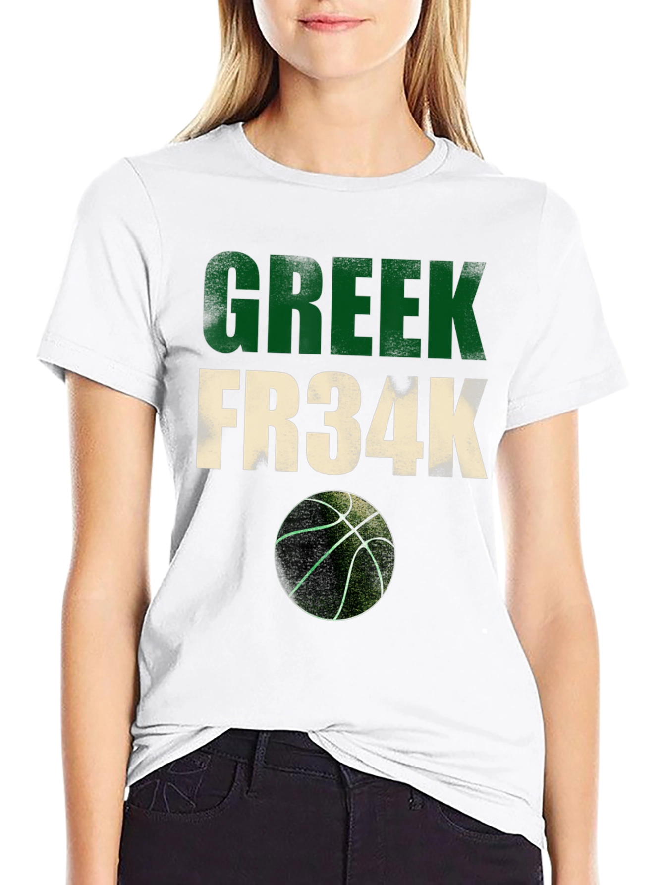 Greek Fr34k Basketball Graphic Tee