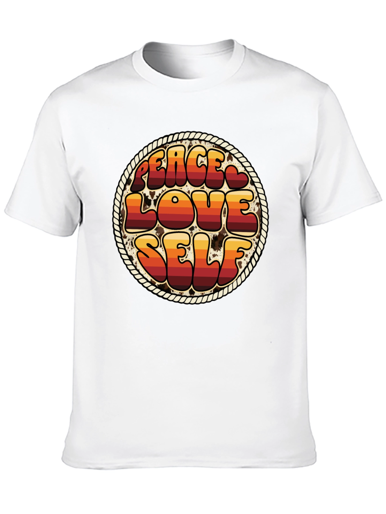 Peace Love Self Retro Graphic T-Shirt