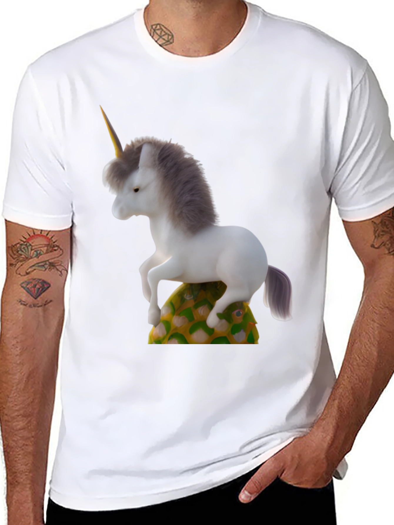 Unicorn on Pineapple Graphic Tee