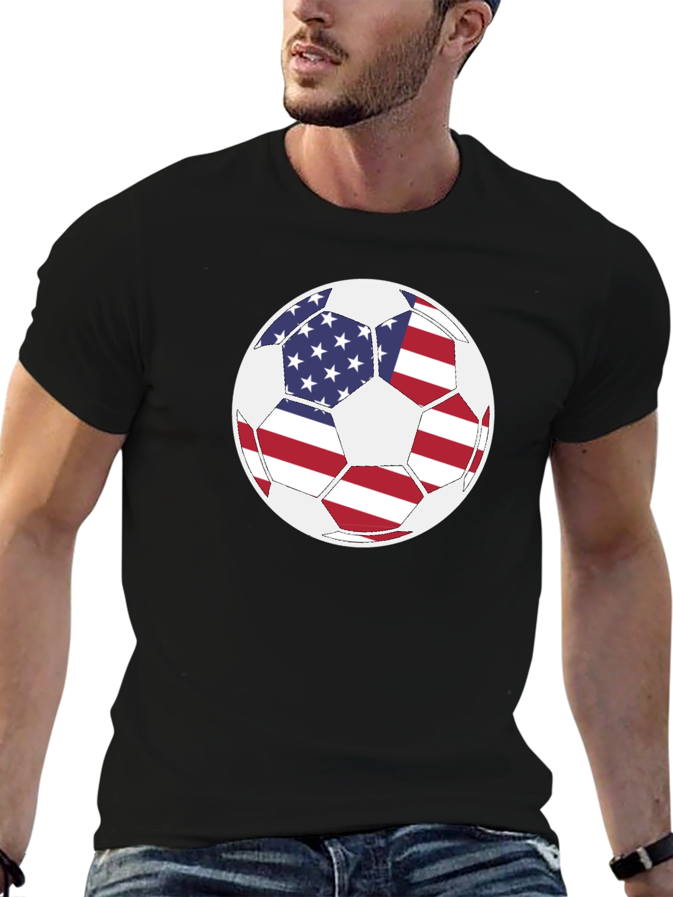 USA Flag Soccer Ball T-Shirt