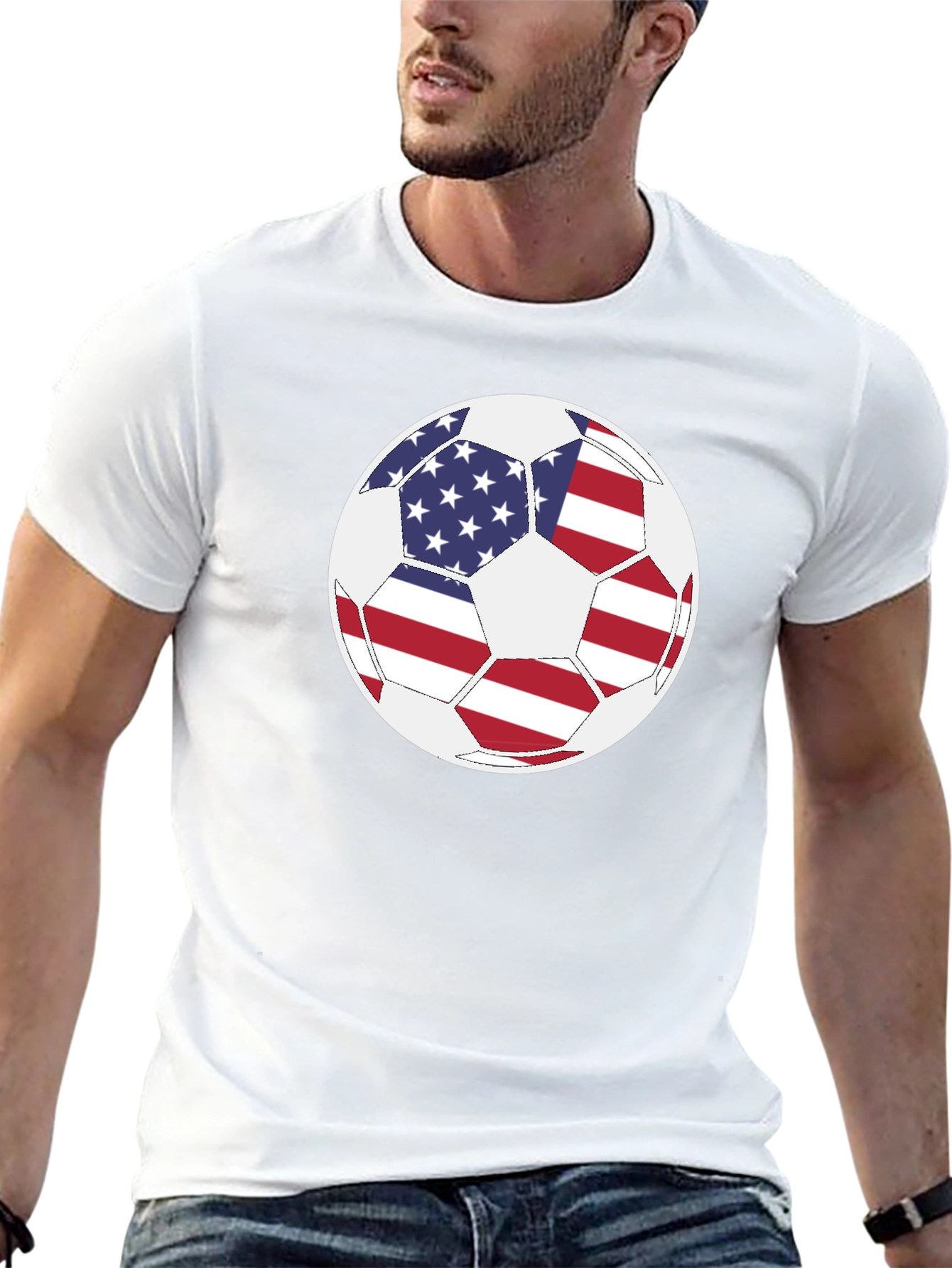 USA Flag Soccer Ball T-Shirt