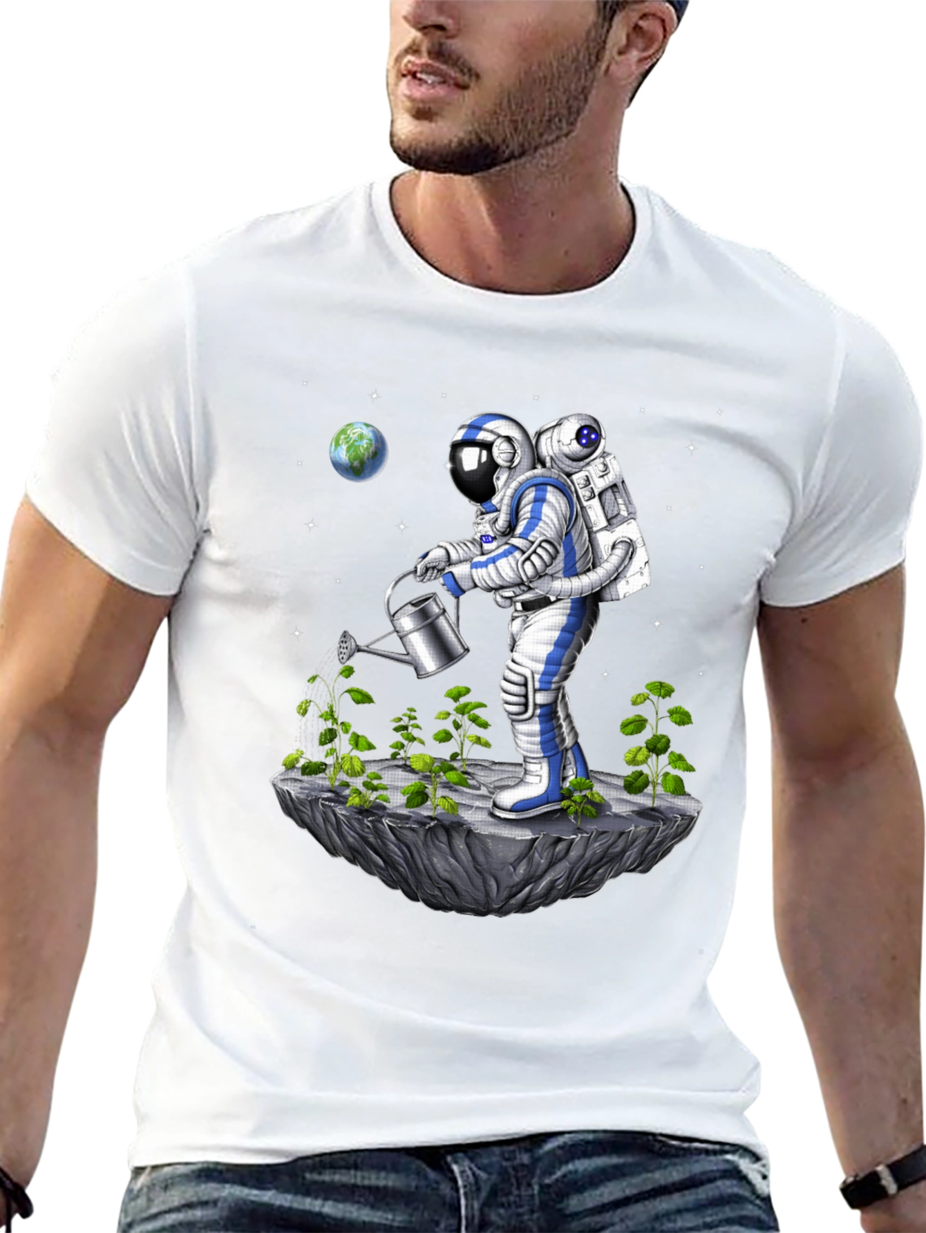 Astronaut Gardener T-Shirt - Space Farming Tee