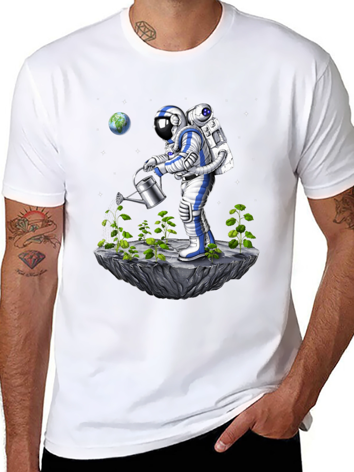 Astronaut Gardener T-Shirt - Space Farming Tee