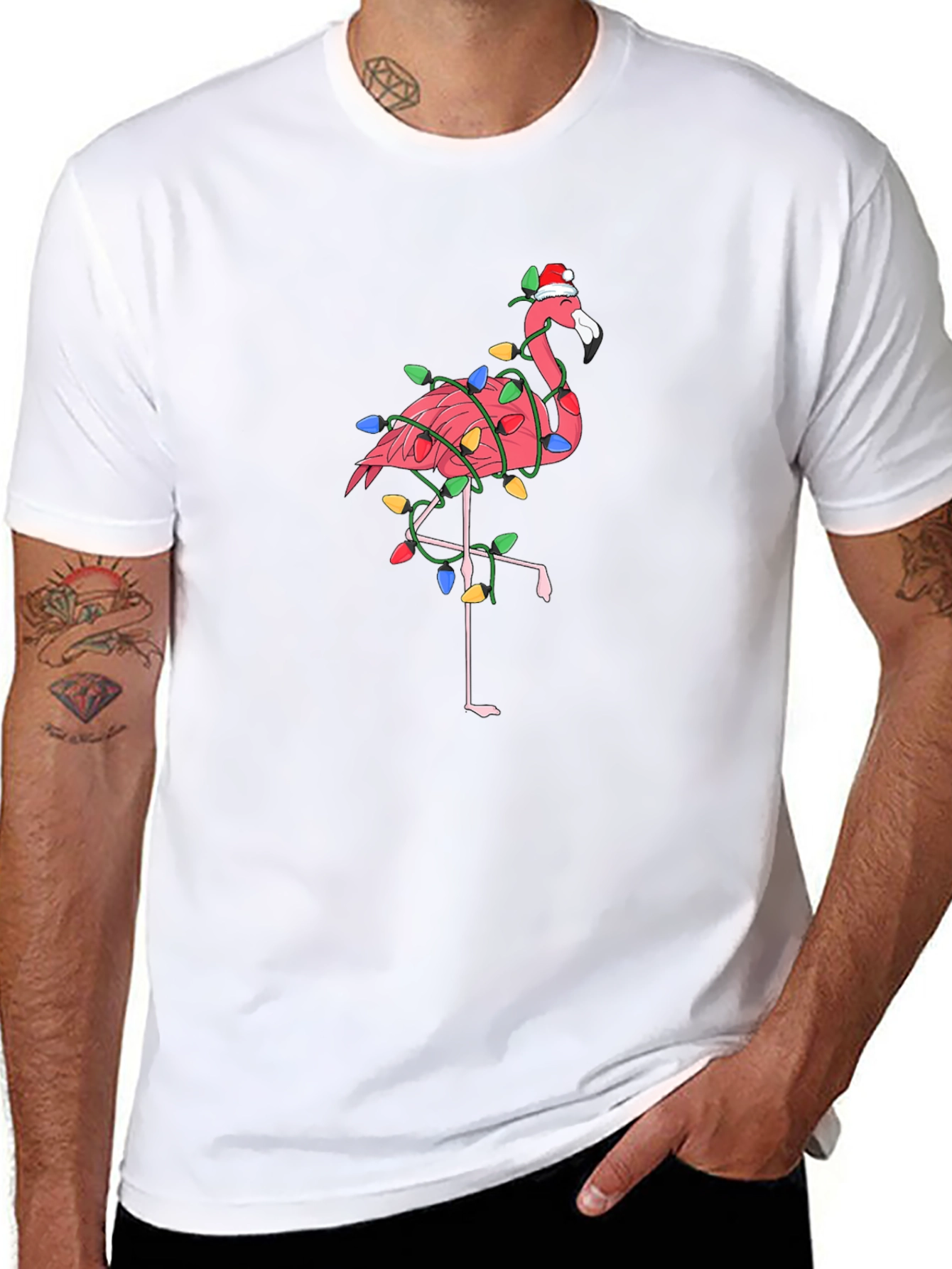 Christmas Flamingo T-Shirt - Holiday Party Tee