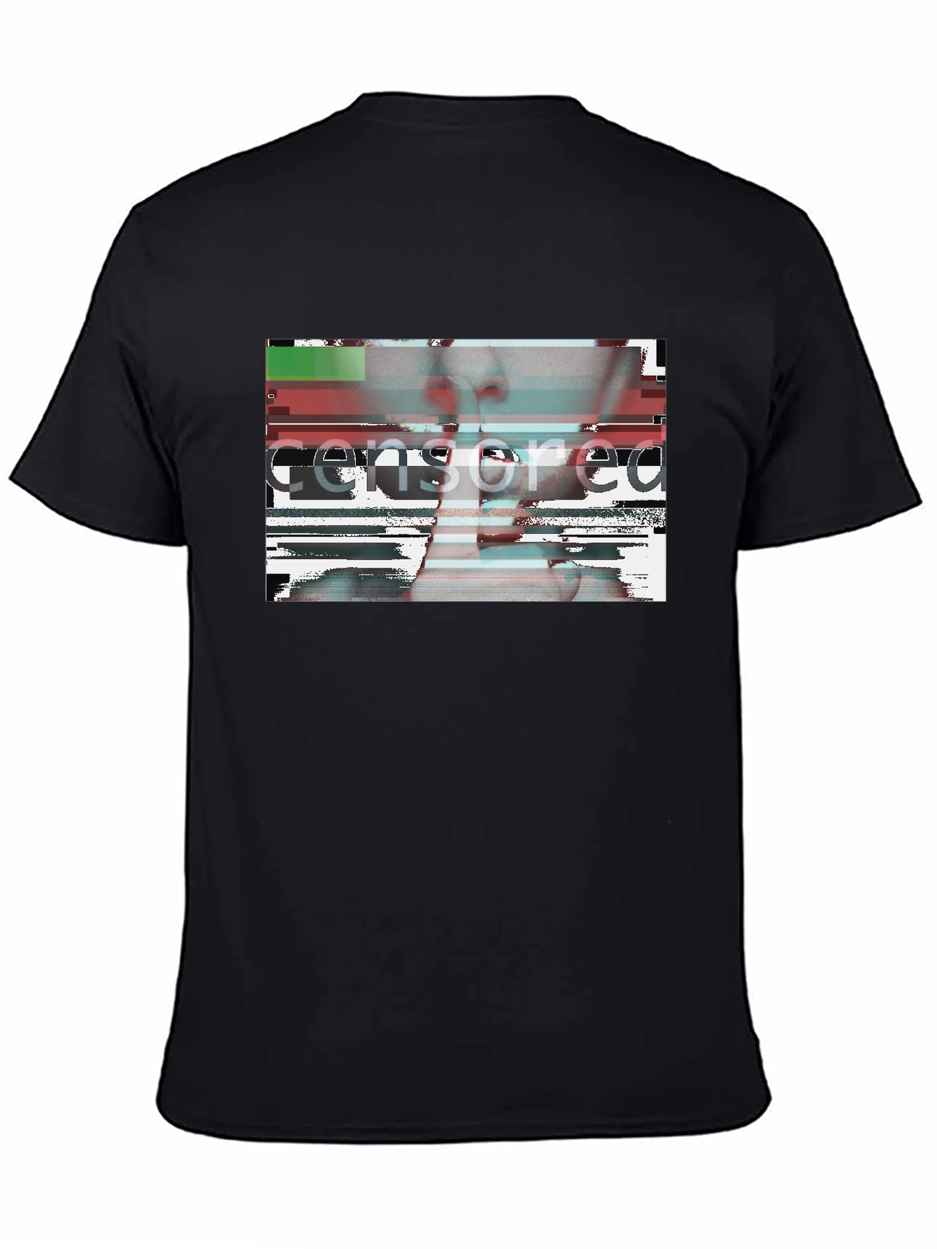 Censored Graphic Tee - Black Crew Neck T-Shirt