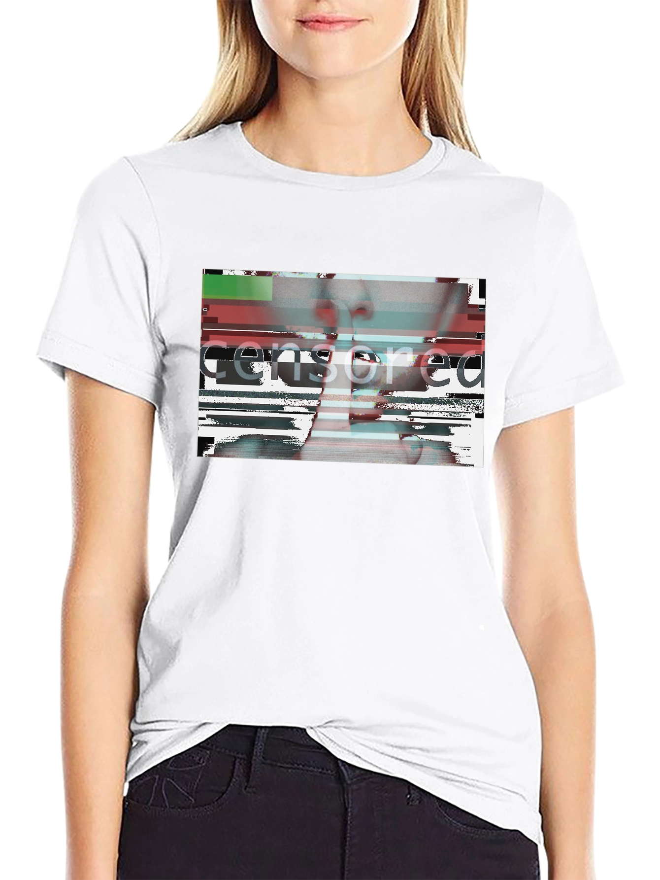 Censored Graphic Tee - Black Crew Neck T-Shirt