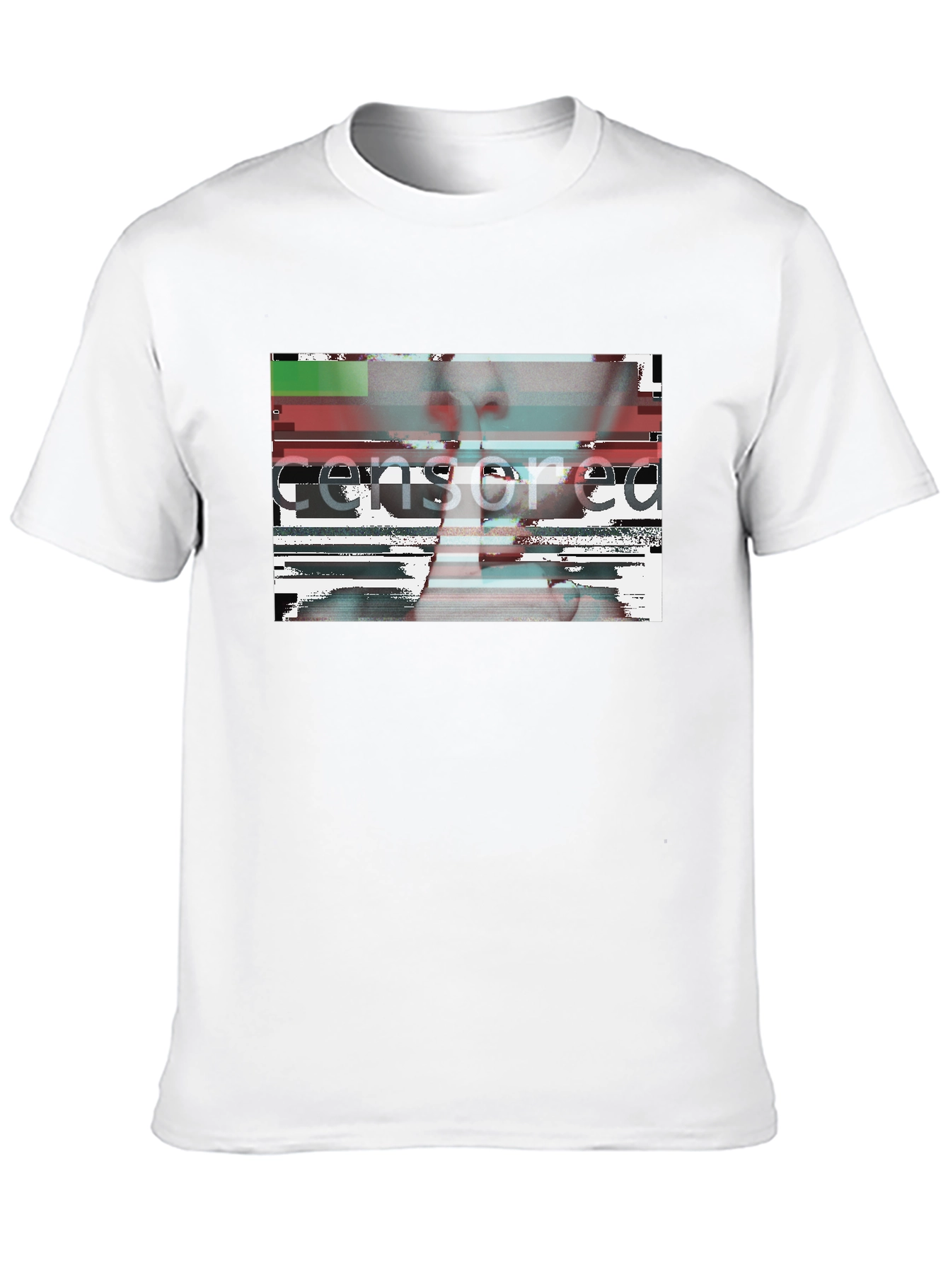 Censored Graphic Tee - Black Crew Neck T-Shirt