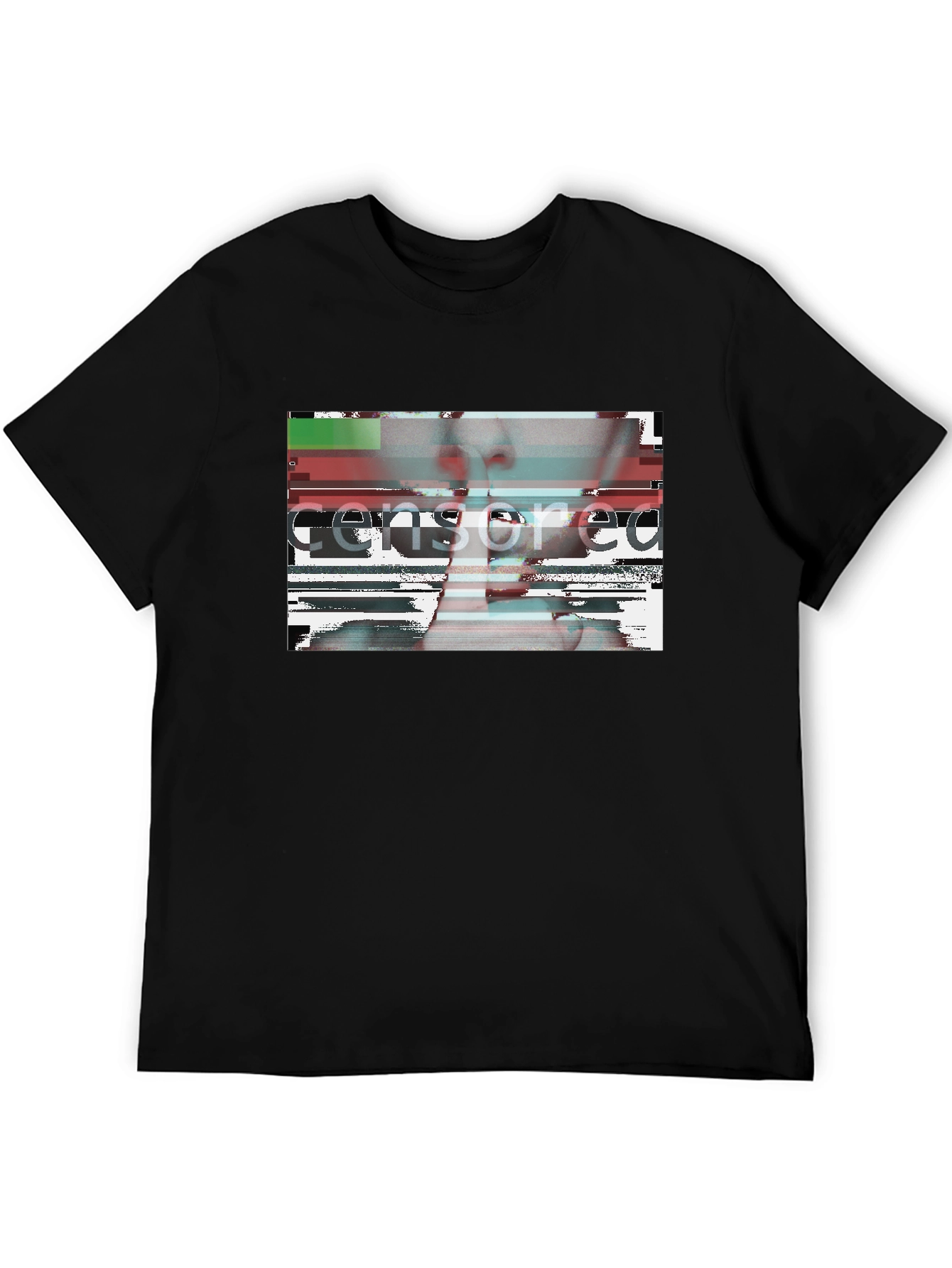 Censored Graphic Tee - Black Crew Neck T-Shirt