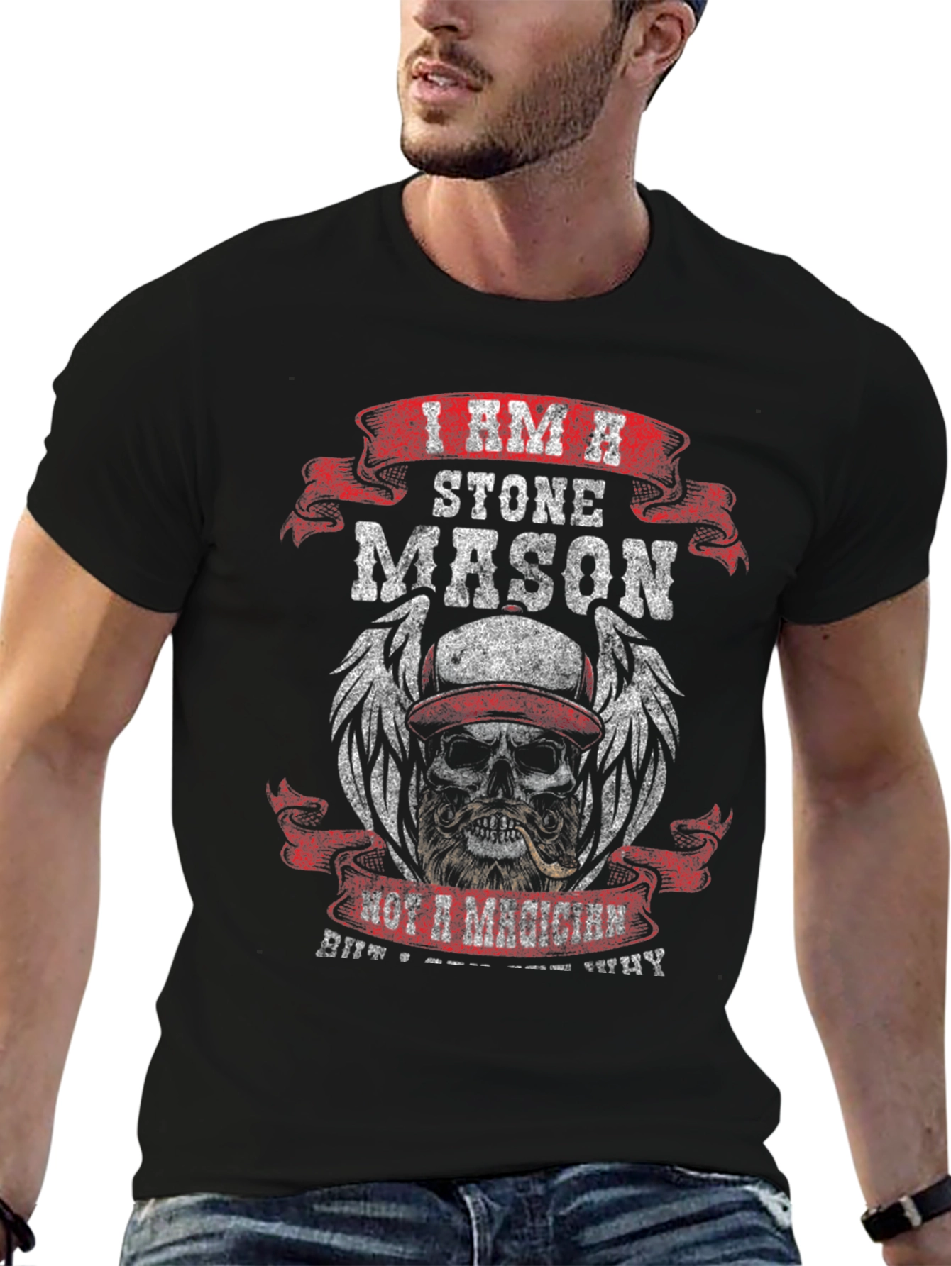 Stone Mason Skull Graphic T-Shirt