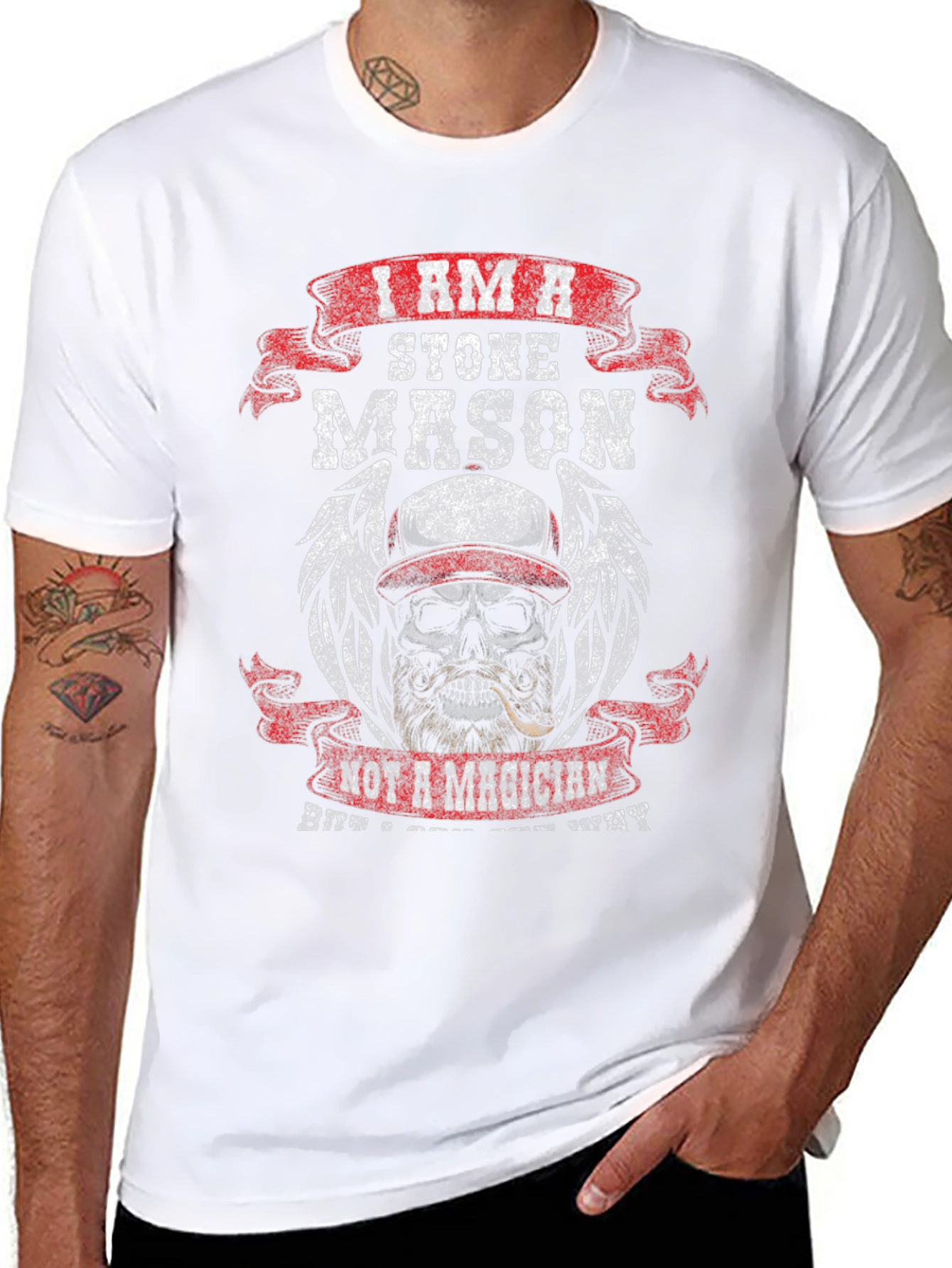 Stone Mason Skull Graphic T-Shirt