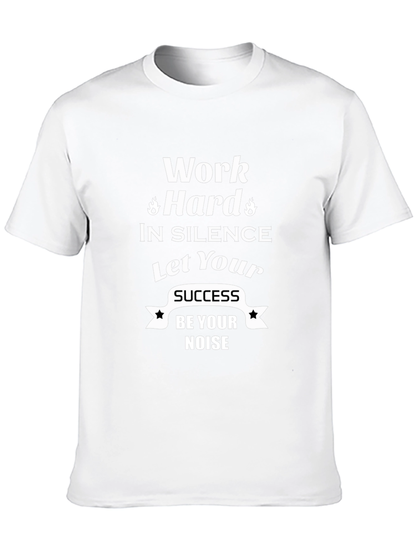 Motivational Black T-Shirt: Work Hard In Silence