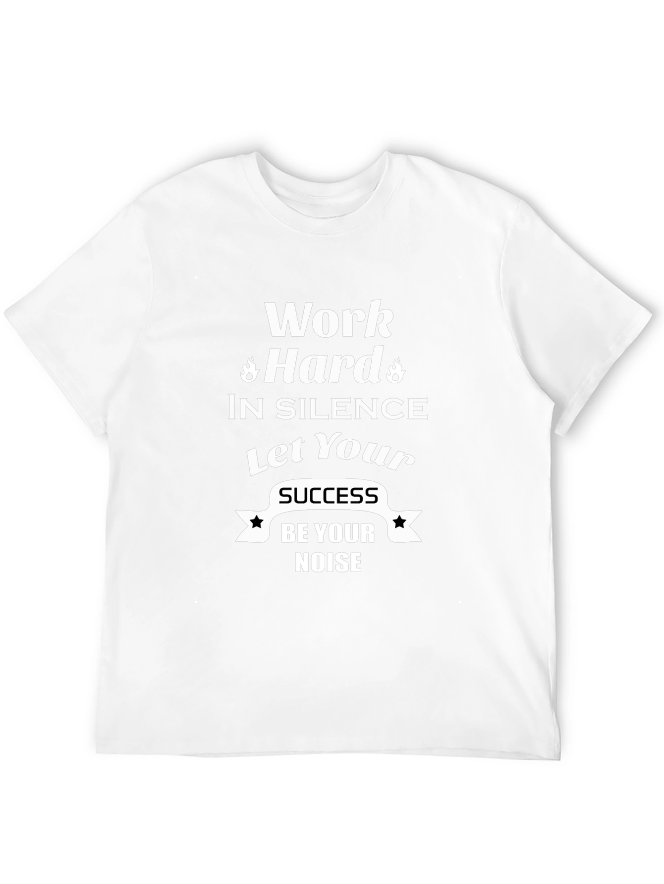 Motivational Black T-Shirt: Work Hard In Silence