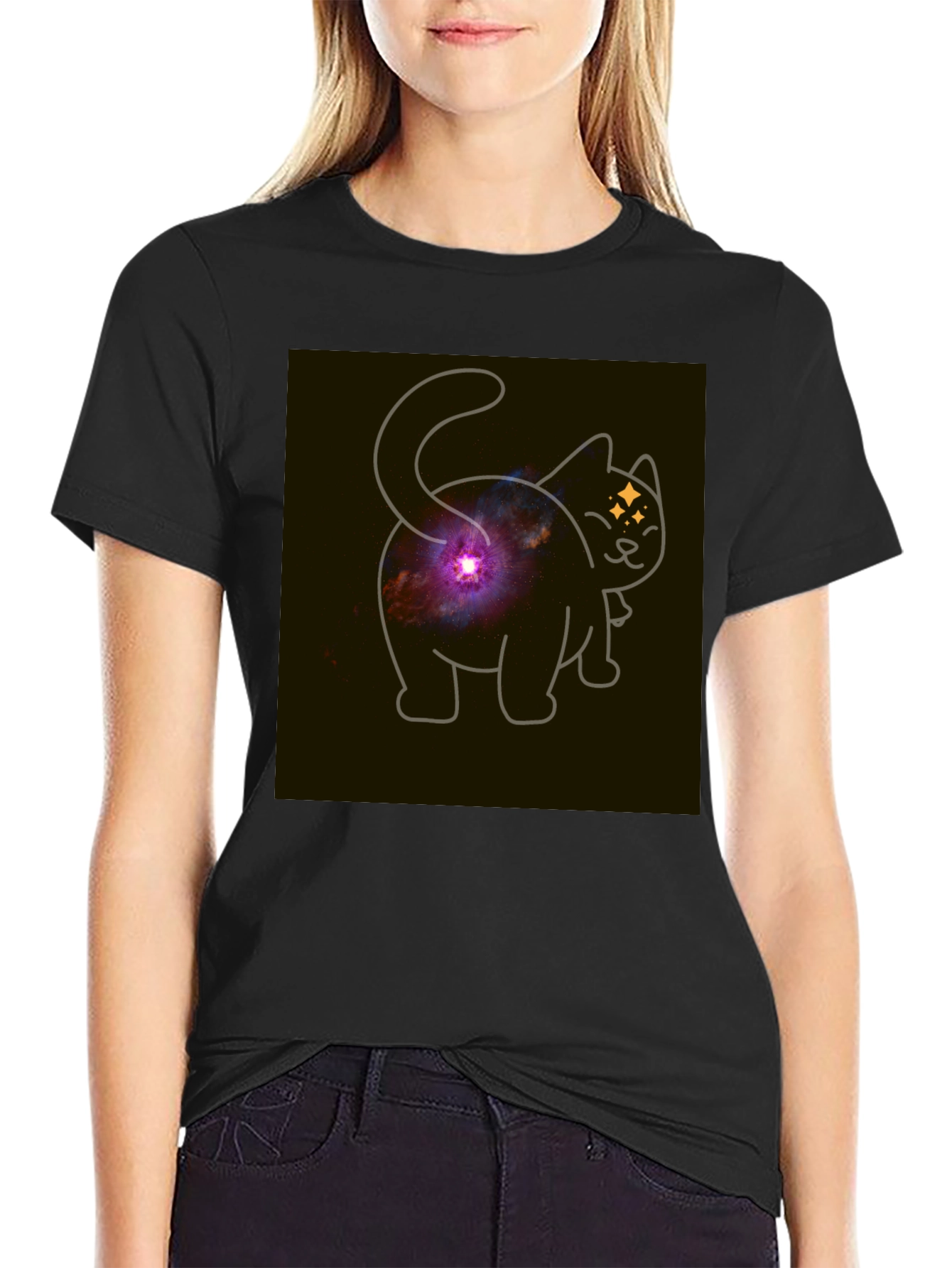 Galaxy Cat Butt T-Shirt