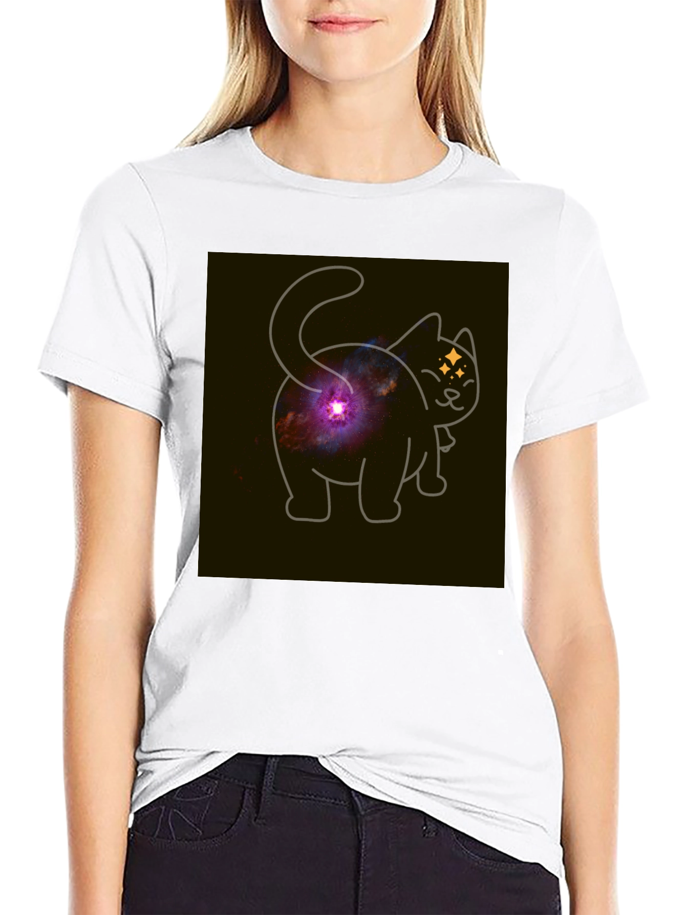 Galaxy Cat Butt T-Shirt