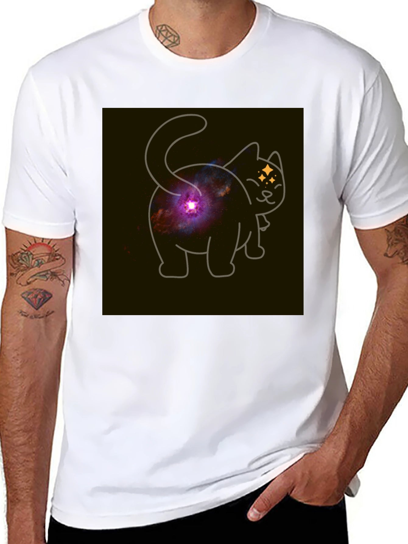 Galaxy Cat Butt T-Shirt