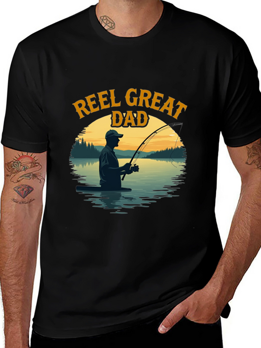 Reel Great Dad Fishing Graphic T-Shirt