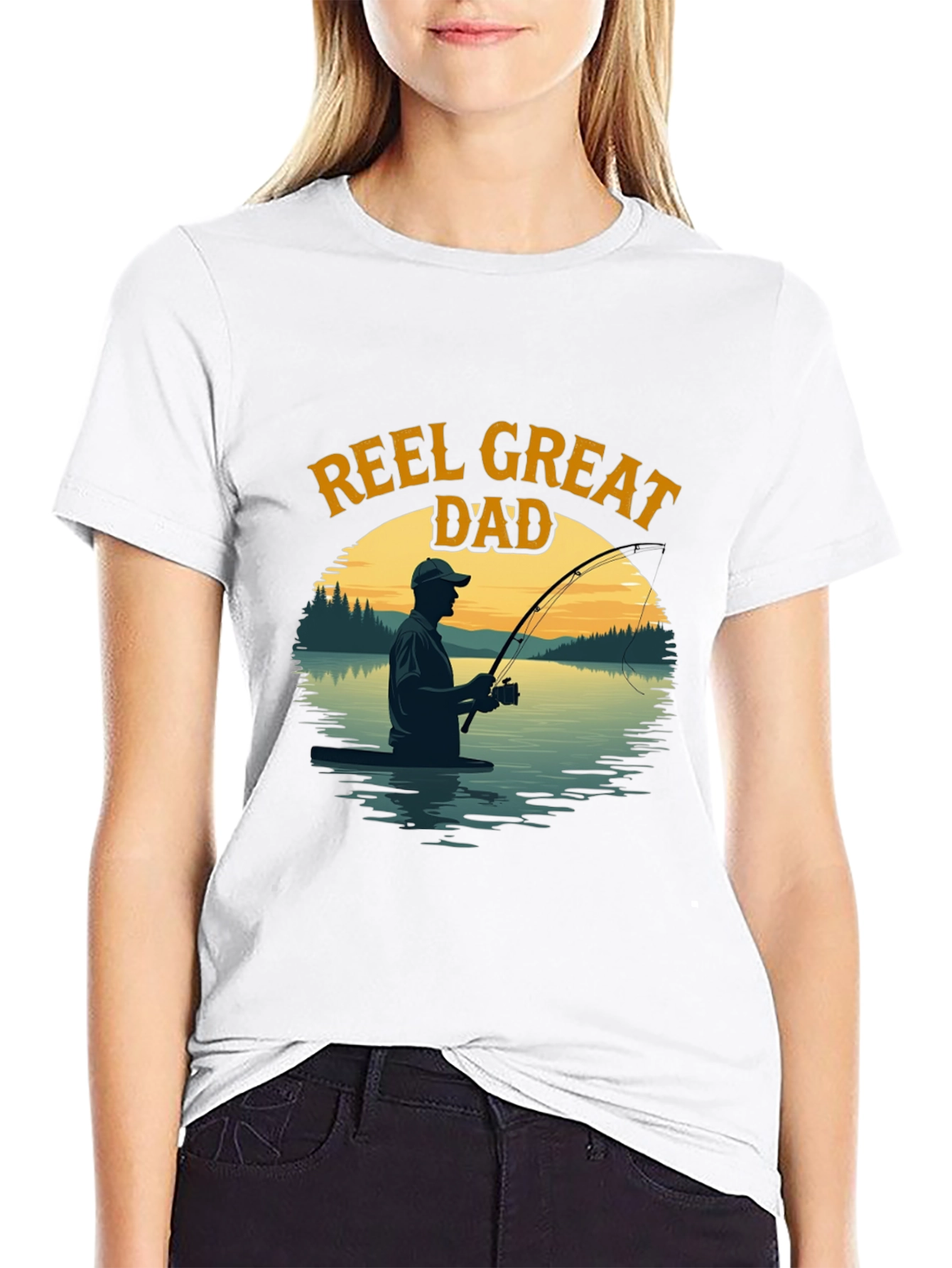 Reel Great Dad Fishing Graphic T-Shirt