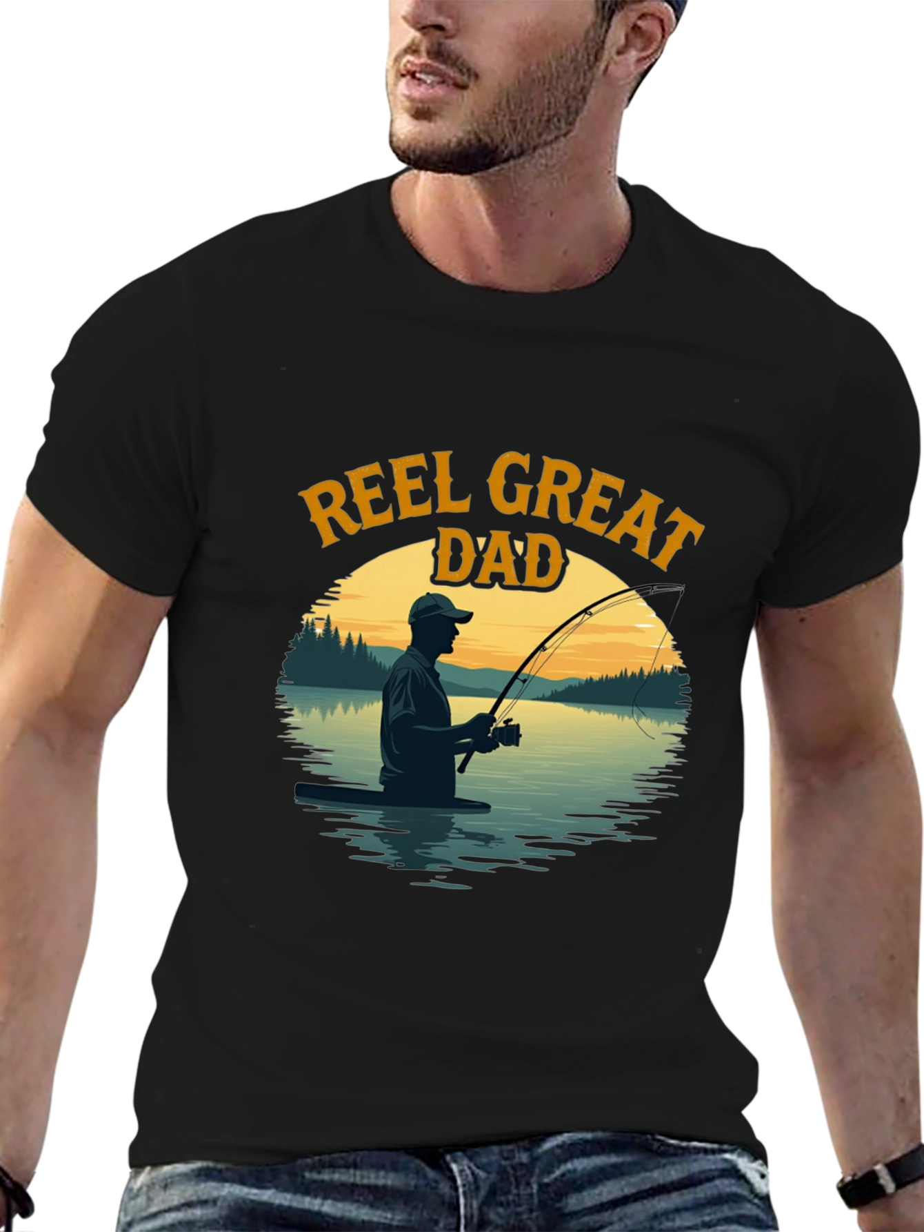 Reel Great Dad Fishing Graphic T-Shirt