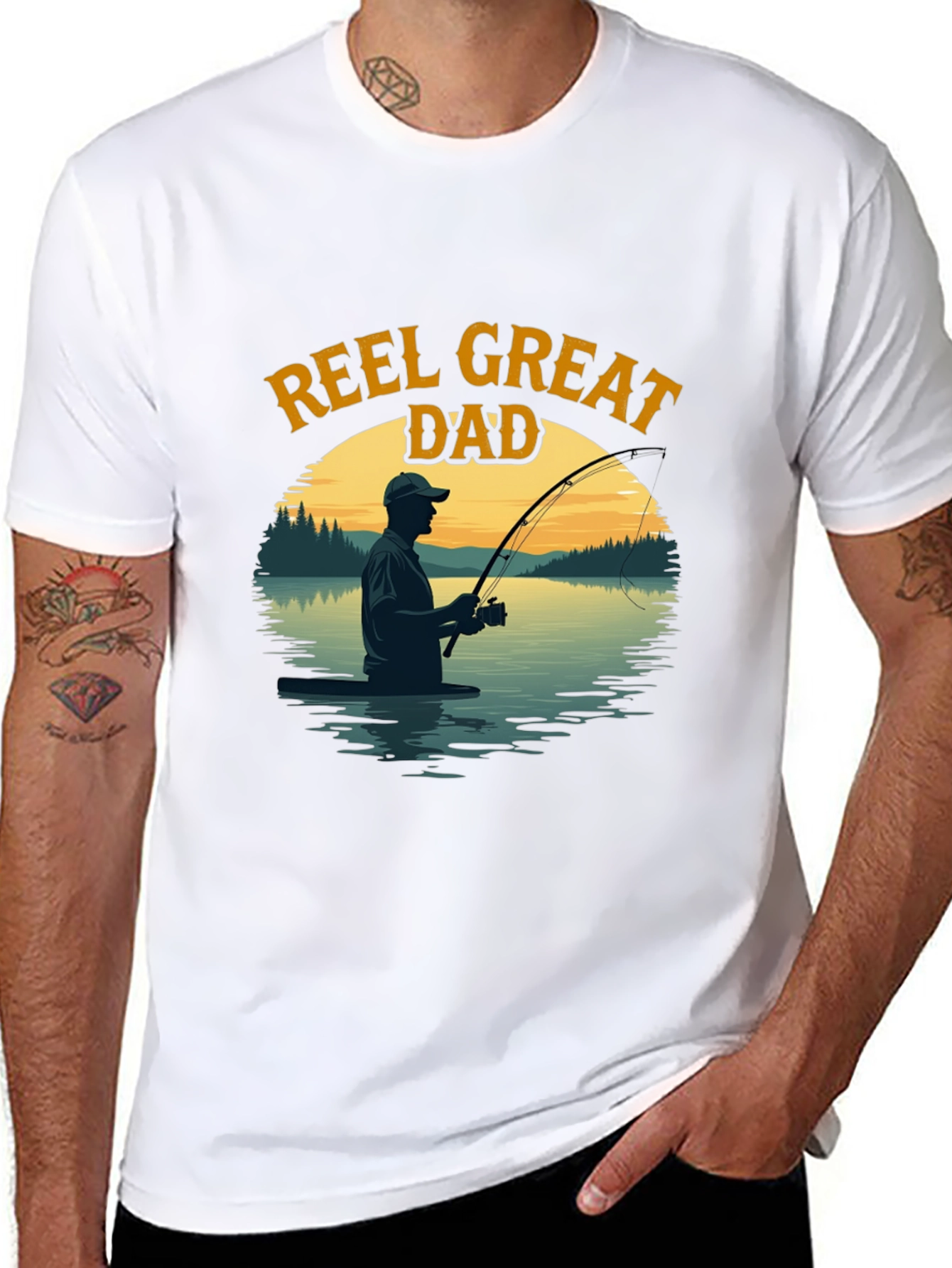 Reel Great Dad Fishing Graphic T-Shirt