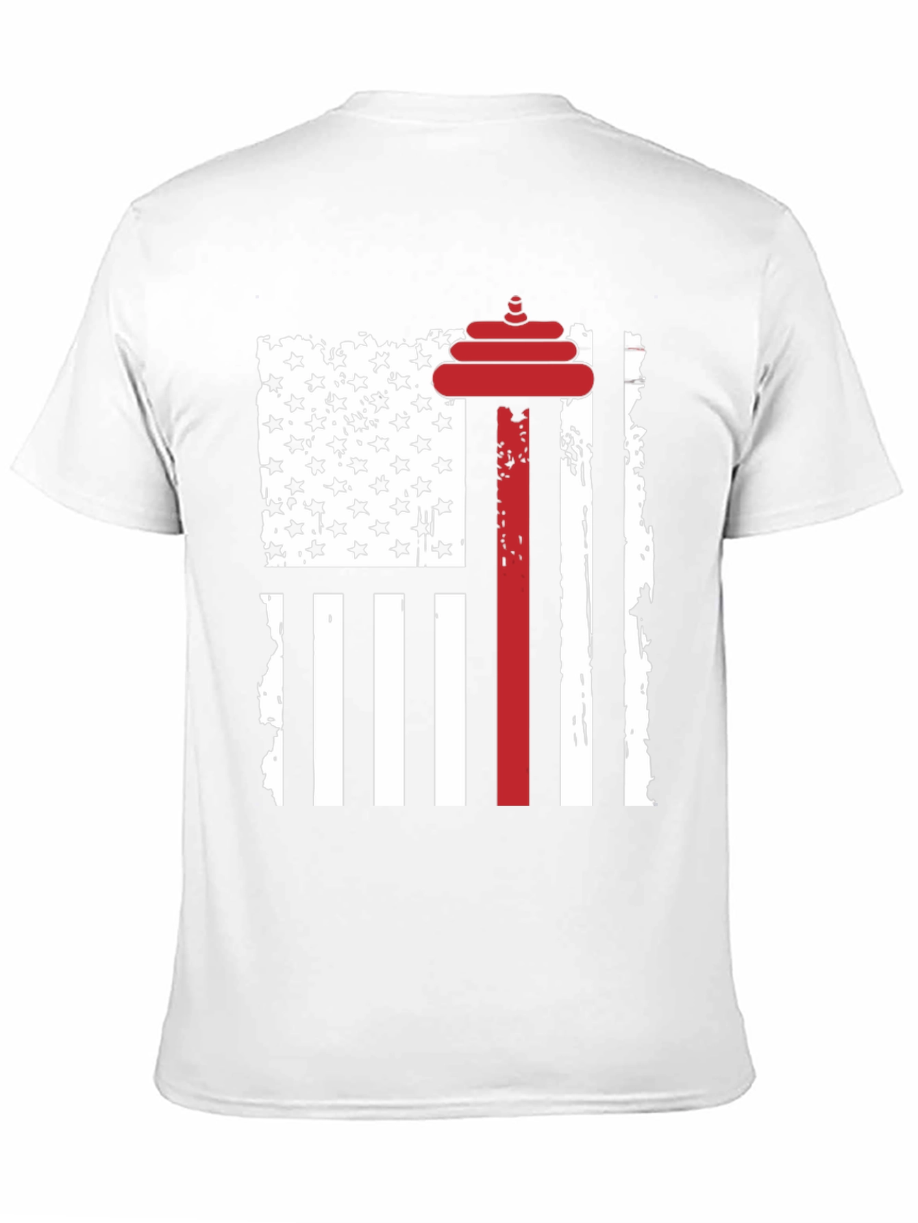 Patriotic Weightlifting T-Shirt - USA Flag Barbell Design