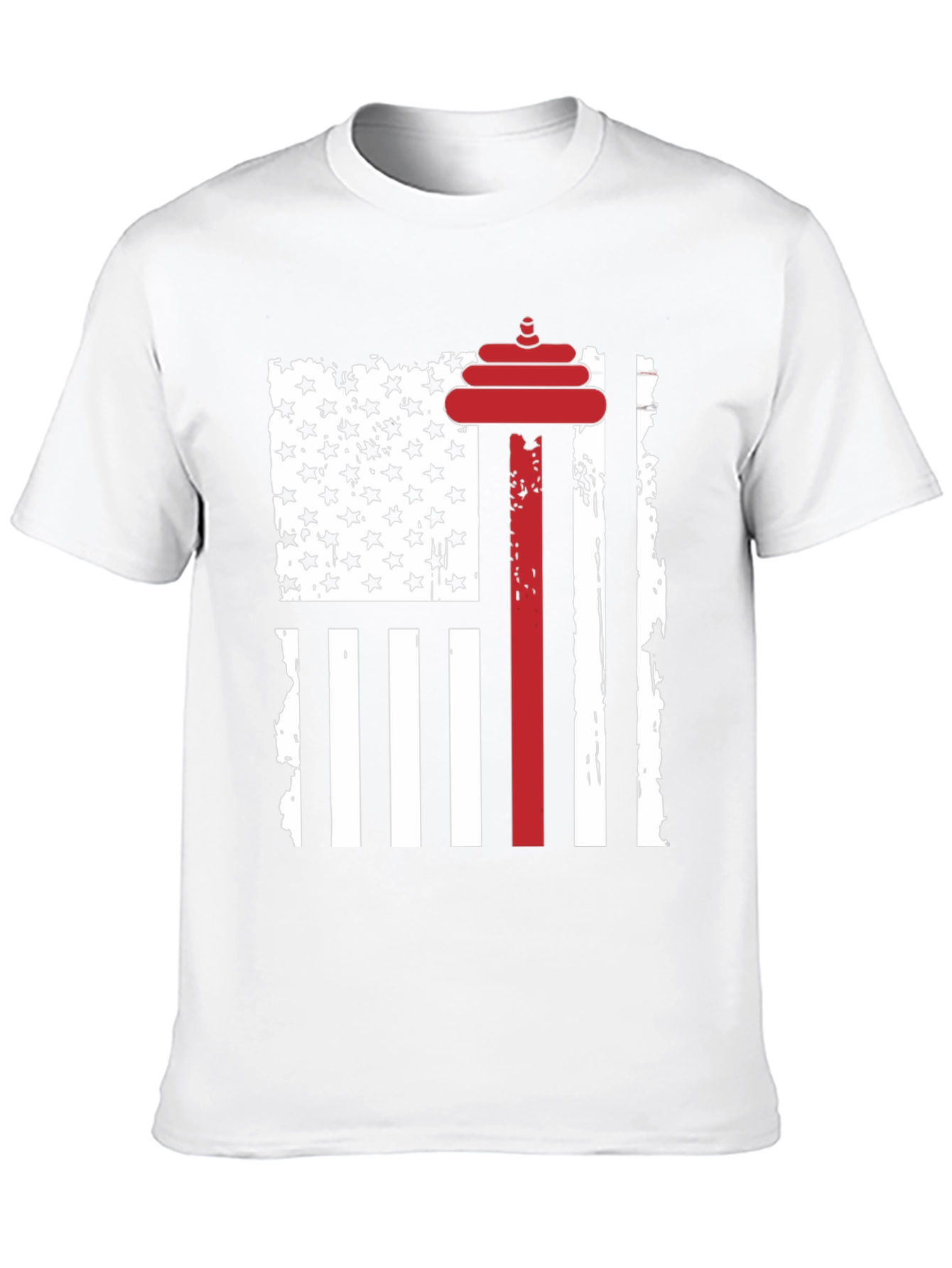 Patriotic Weightlifting T-Shirt - USA Flag Barbell Design