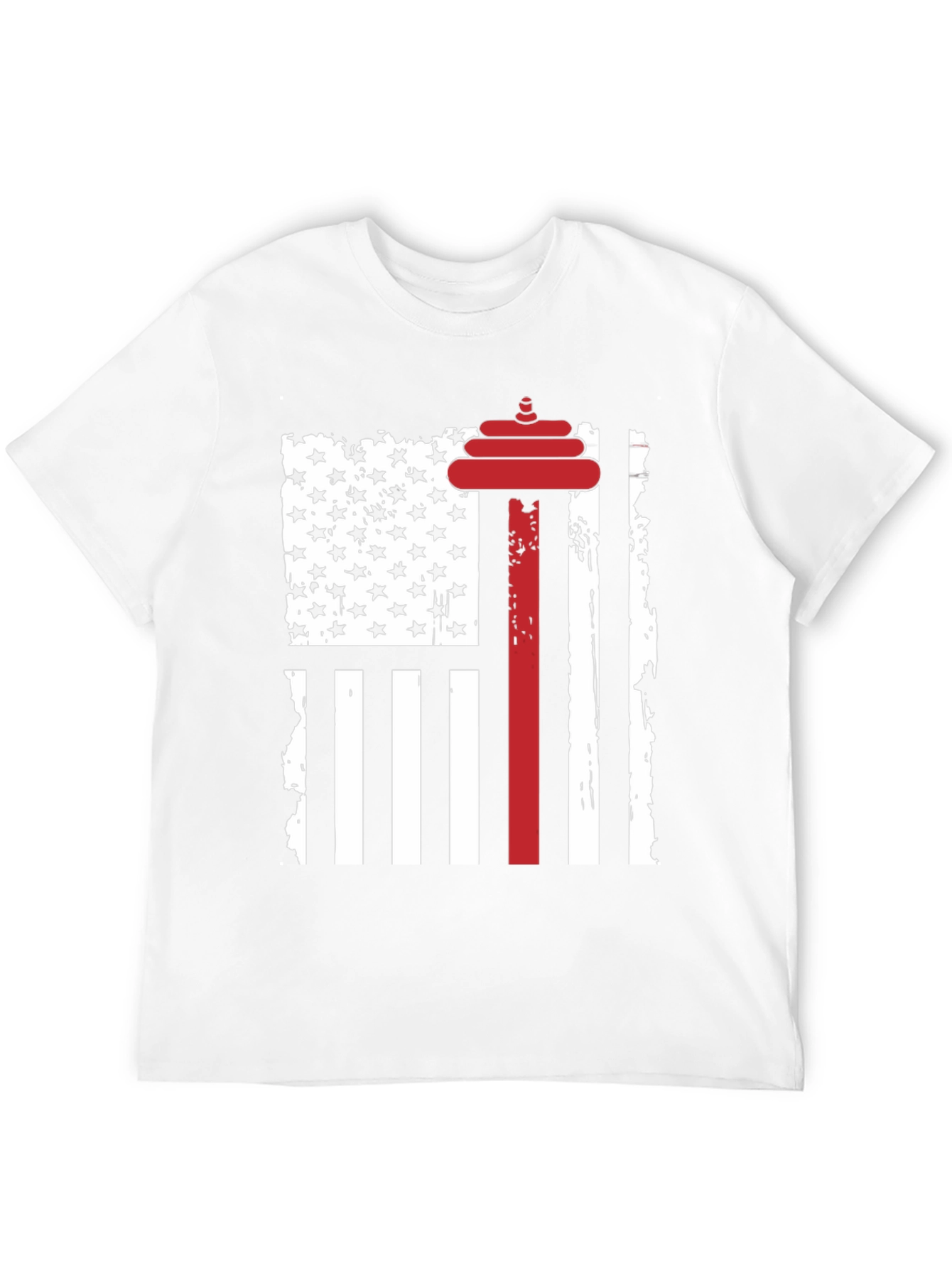 Patriotic Weightlifting T-Shirt - USA Flag Barbell Design