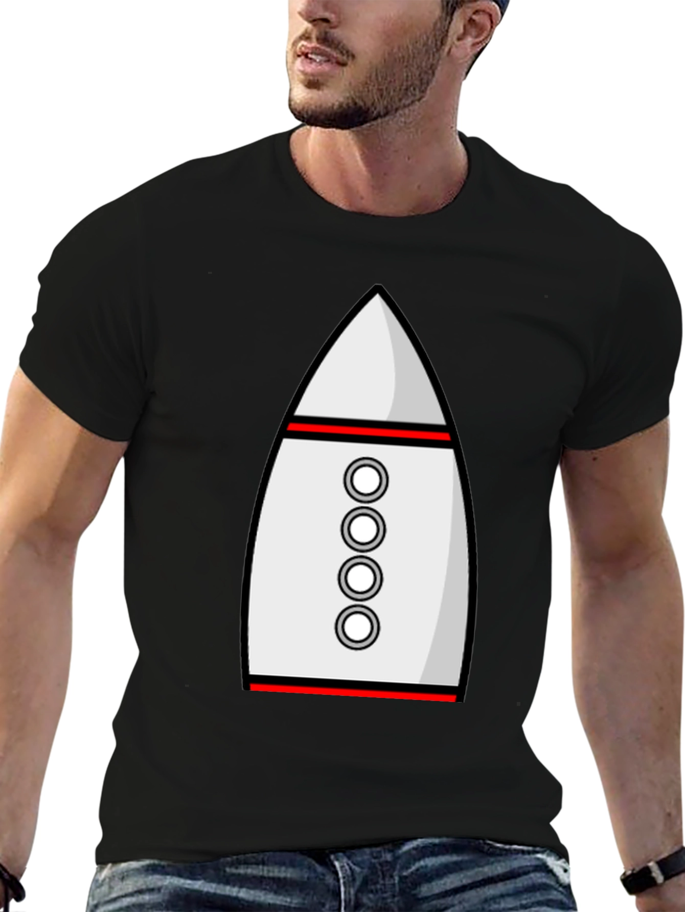 Rocket Ship Graphic Tee - Sci-Fi Style
