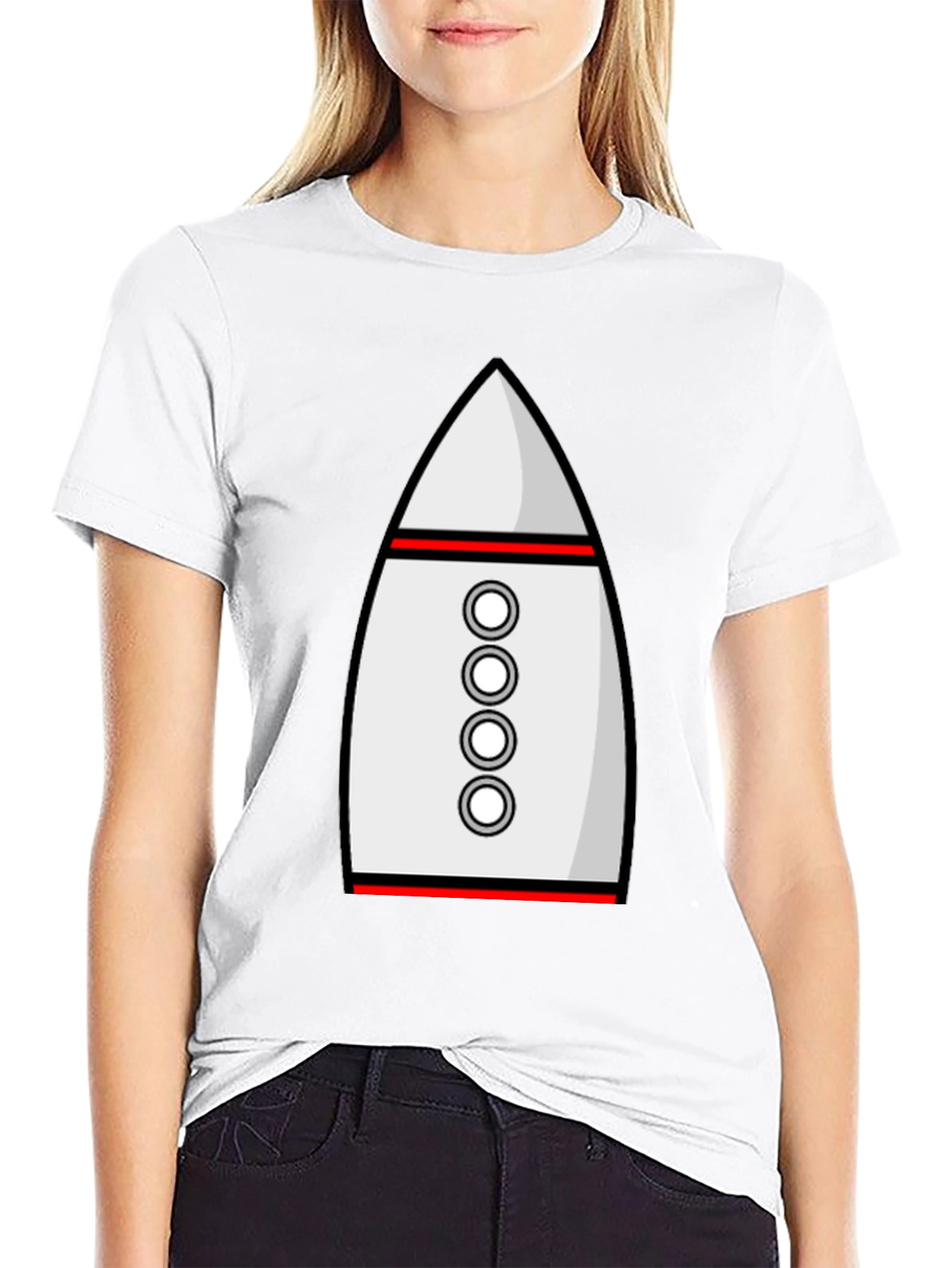 Rocket Ship Graphic Tee - Sci-Fi Style