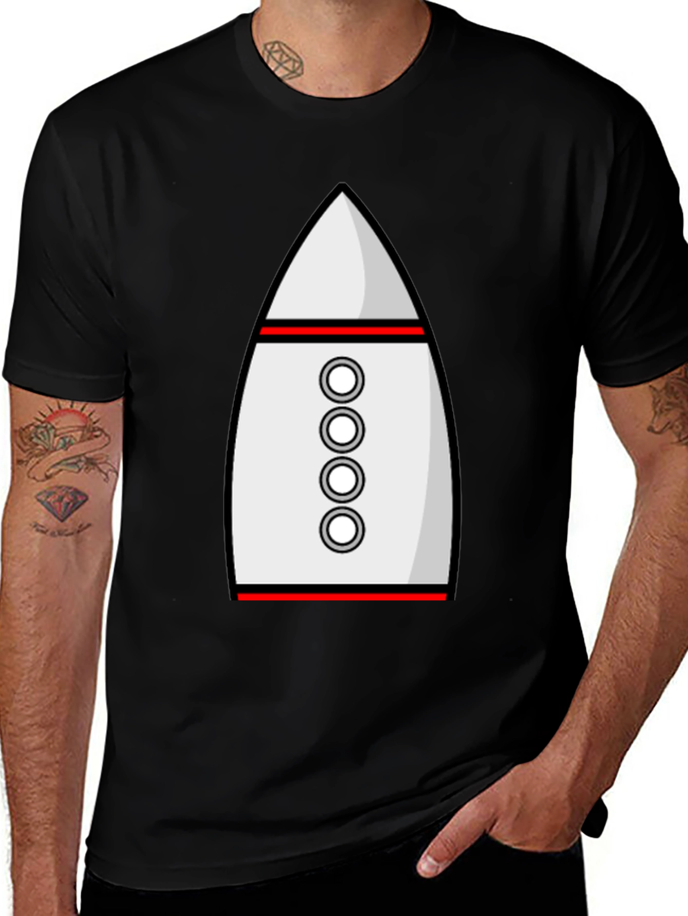 Rocket Ship Graphic Tee - Sci-Fi Style