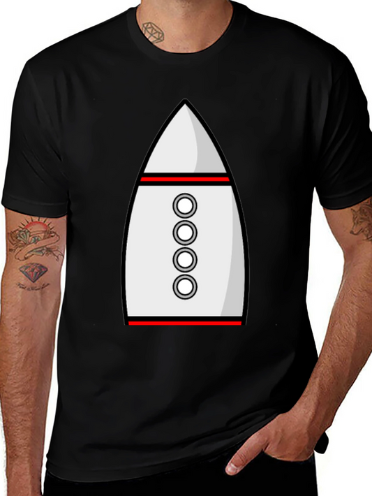 Rocket Ship Graphic Tee - Sci-Fi Style