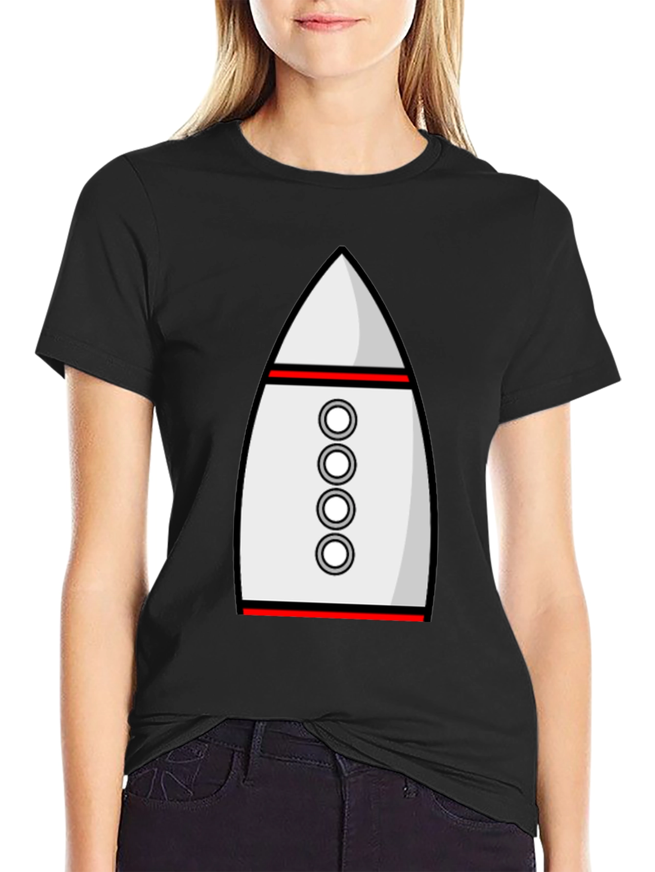 Rocket Ship Graphic Tee - Sci-Fi Style