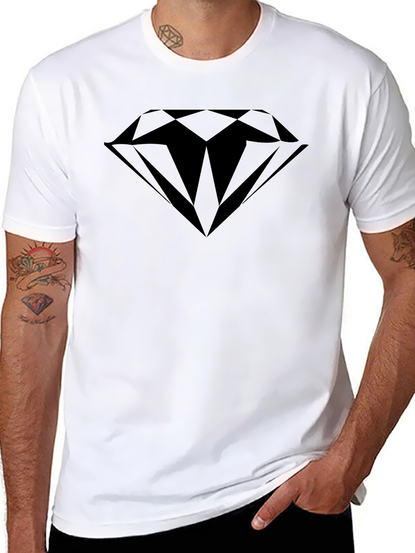 Black Diamond Graphic T-Shirt - Sleek and Modern Style