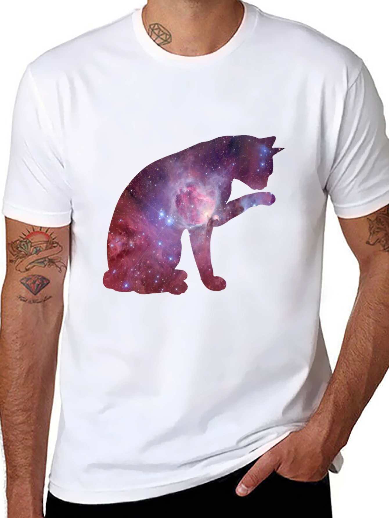 Galaxy Cat T-Shirt - Cosmic Feline Tee